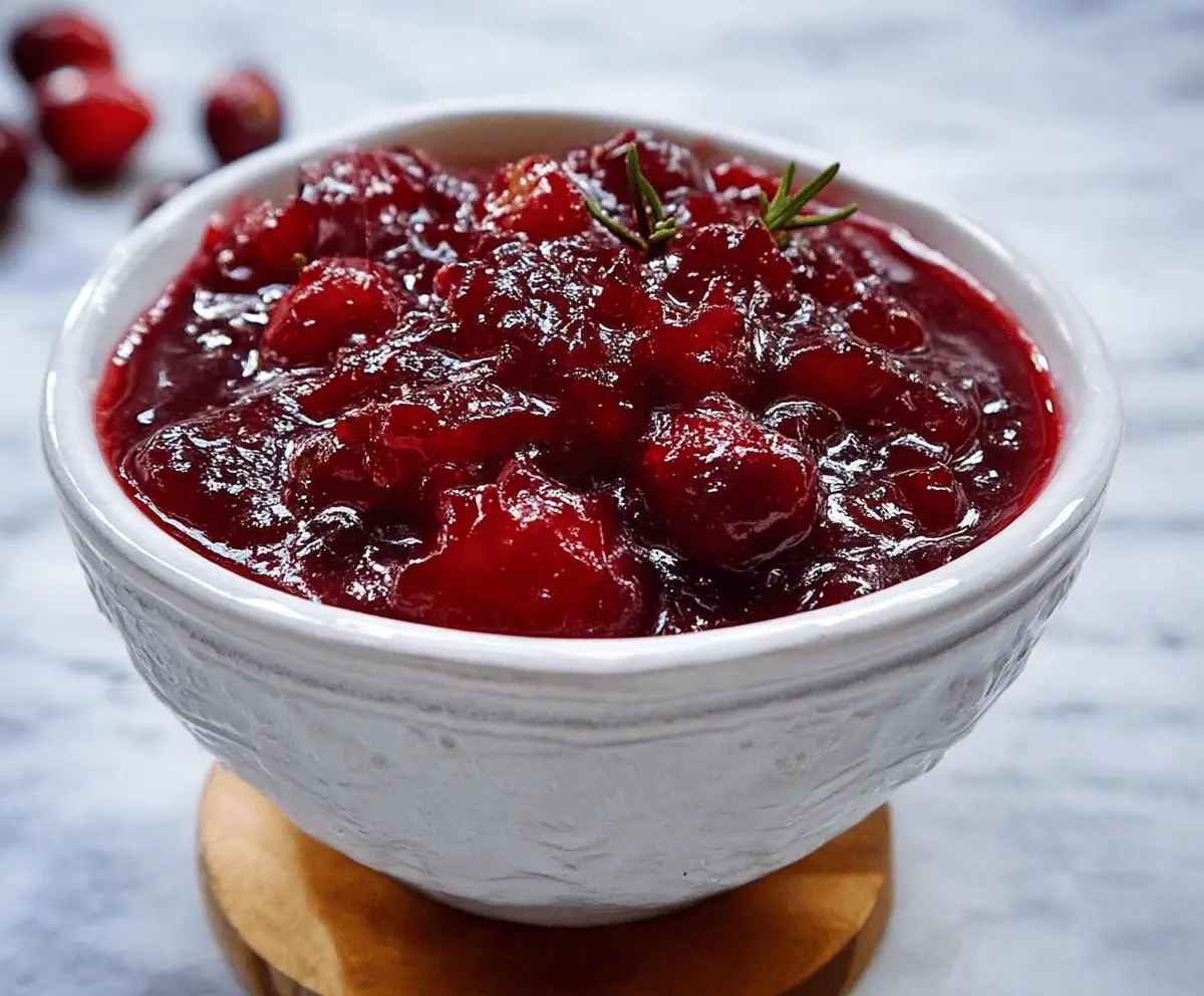 Joanna Gaines Cranberry Sauce served in a rustic bowl for holiday dinner