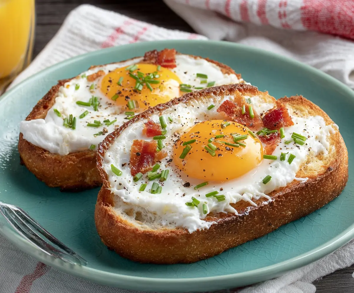 Delicious cottage cheese and egg toast served for a healthy breakfast