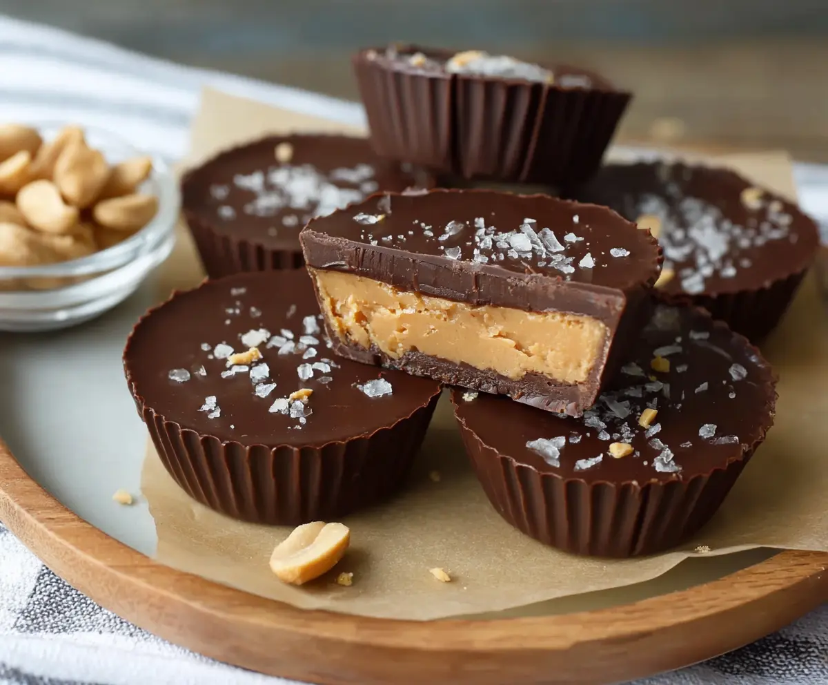 Delicious Cottage Cheese Peanut Butter Cups on a plate, showcasing a creamy and nutty snack treat.