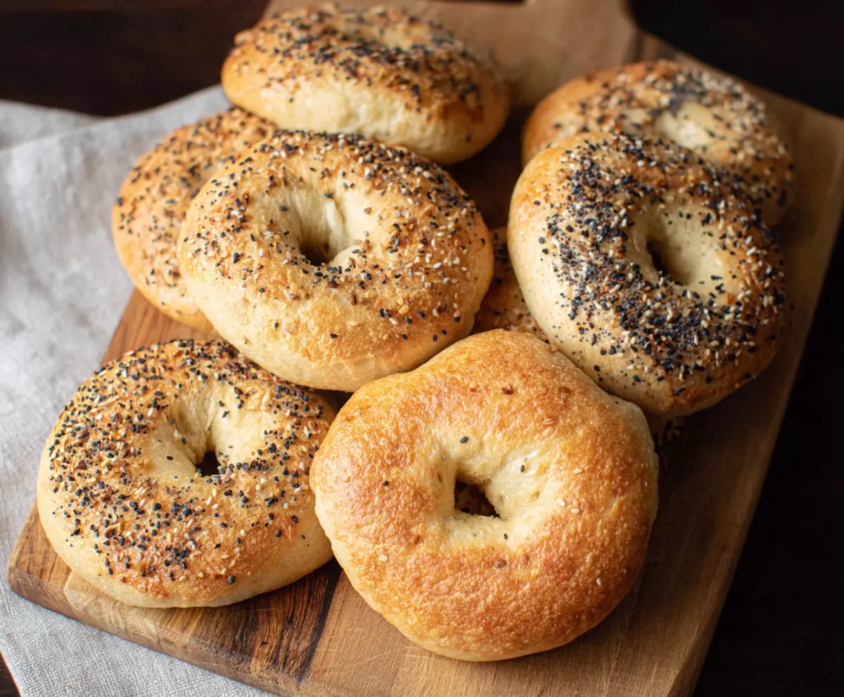 Simple homemade 2 ingredient bagels made with just flour and yogurt.