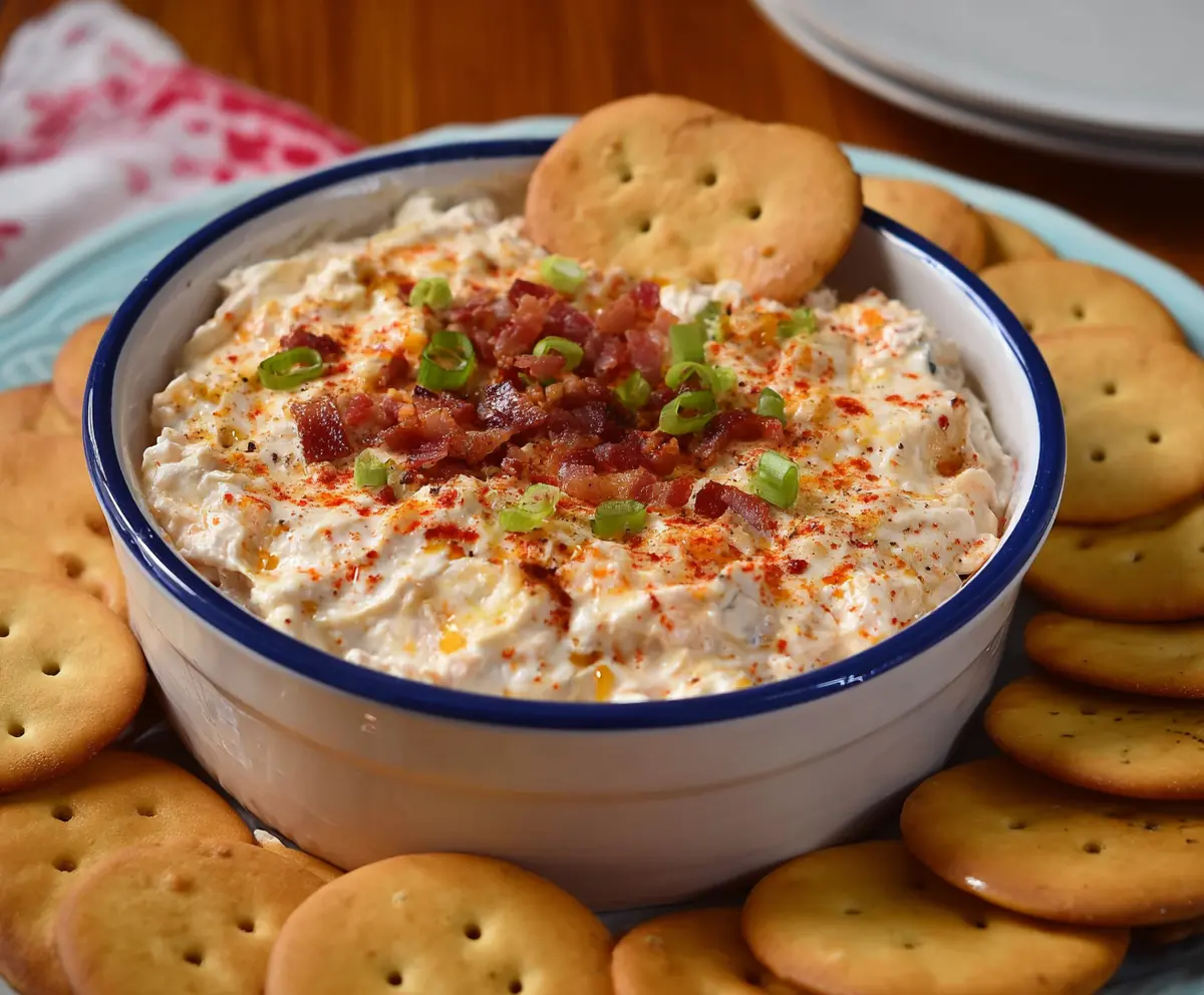 Spicy Alabama Fire Cracker Dip served with tortilla chips, featuring creamy cheese and jalapenos.