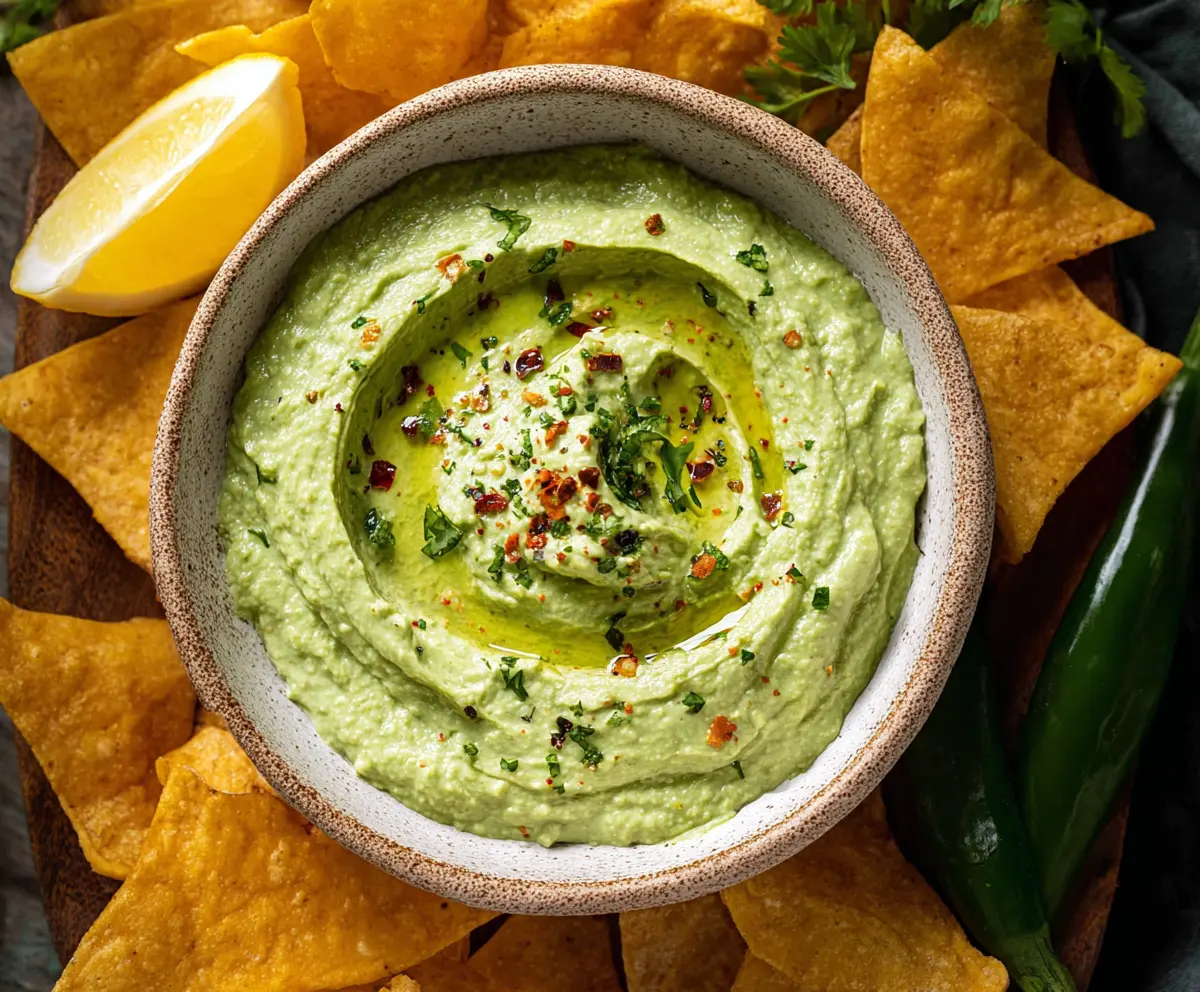 Creamy avocado dip served with fresh vegetables, perfect for snacks and parties.