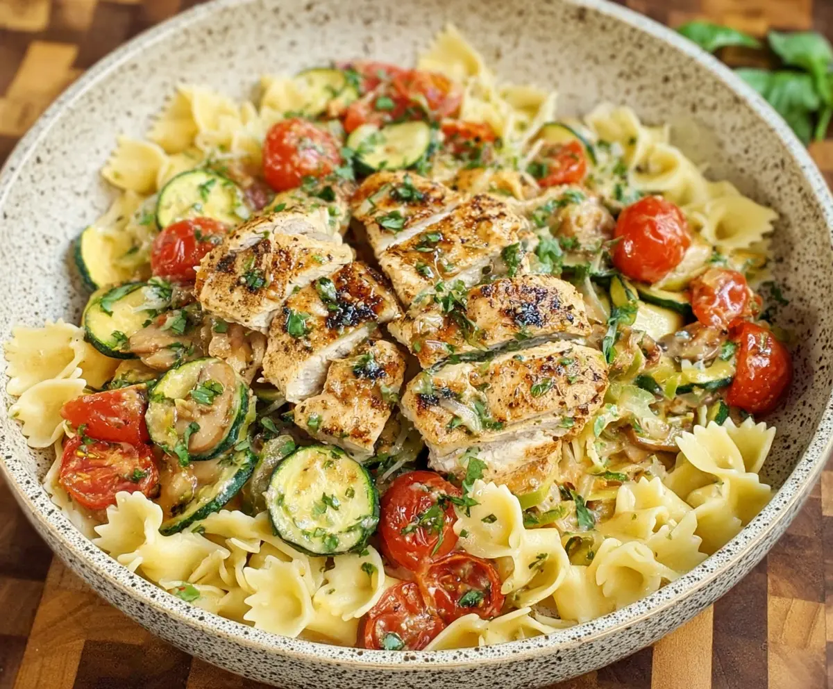 Delicious Chicken Primavera with colorful vegetables and tender chicken in a flavorful sauce