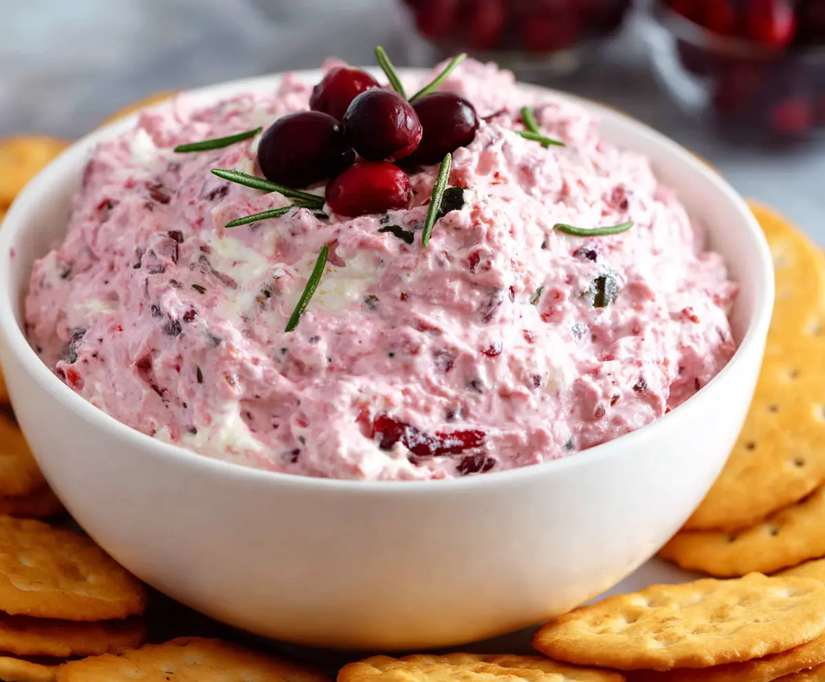 Creamy cranberry jalapeño dip served with fresh tortilla chips, perfect for appetizers and parties.