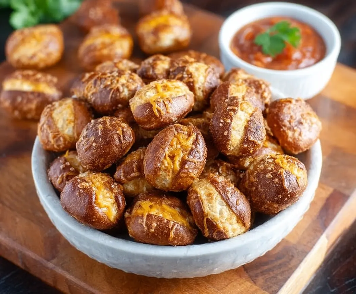 Delicious Taco Pretzel Bites with savory taco filling and a golden pretzel crust