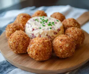 Delicious homemade corned beef and cheese balls served as a savory appetizer.