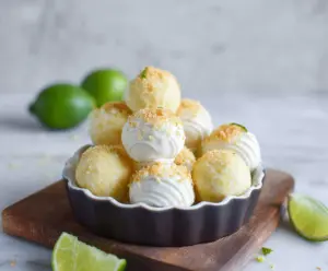 Delicious Key Lime Pie Truffles with a tangy lime glaze and crumbly graham cracker coating