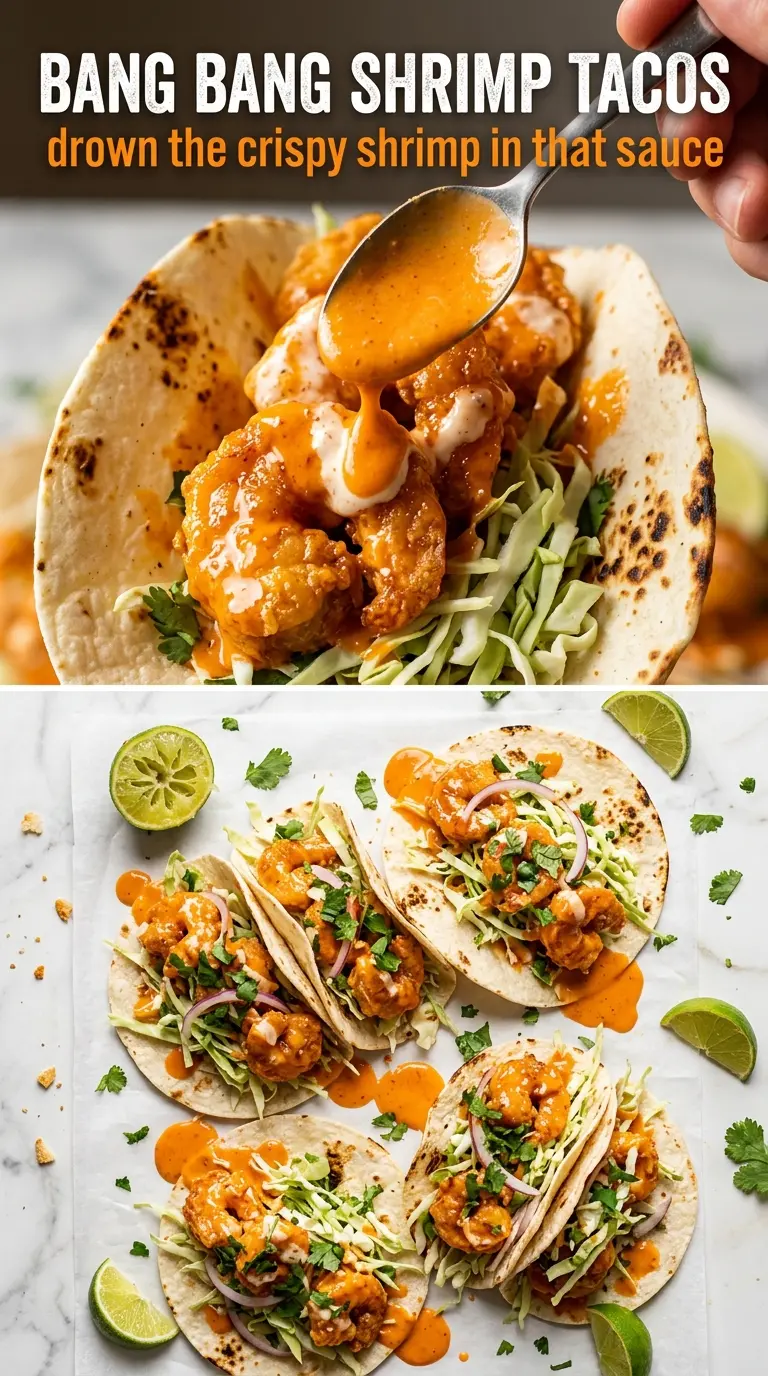 Bang Bang Shrimp Tacos crispy spicy