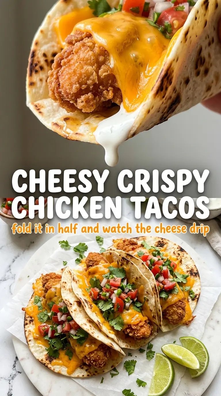 Cheesy Crispy Chicken Tacos crispy golden cheesy