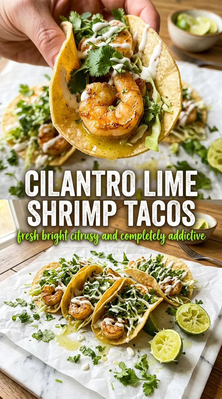 Cilantro Lime Shrimp Tacos fresh bright