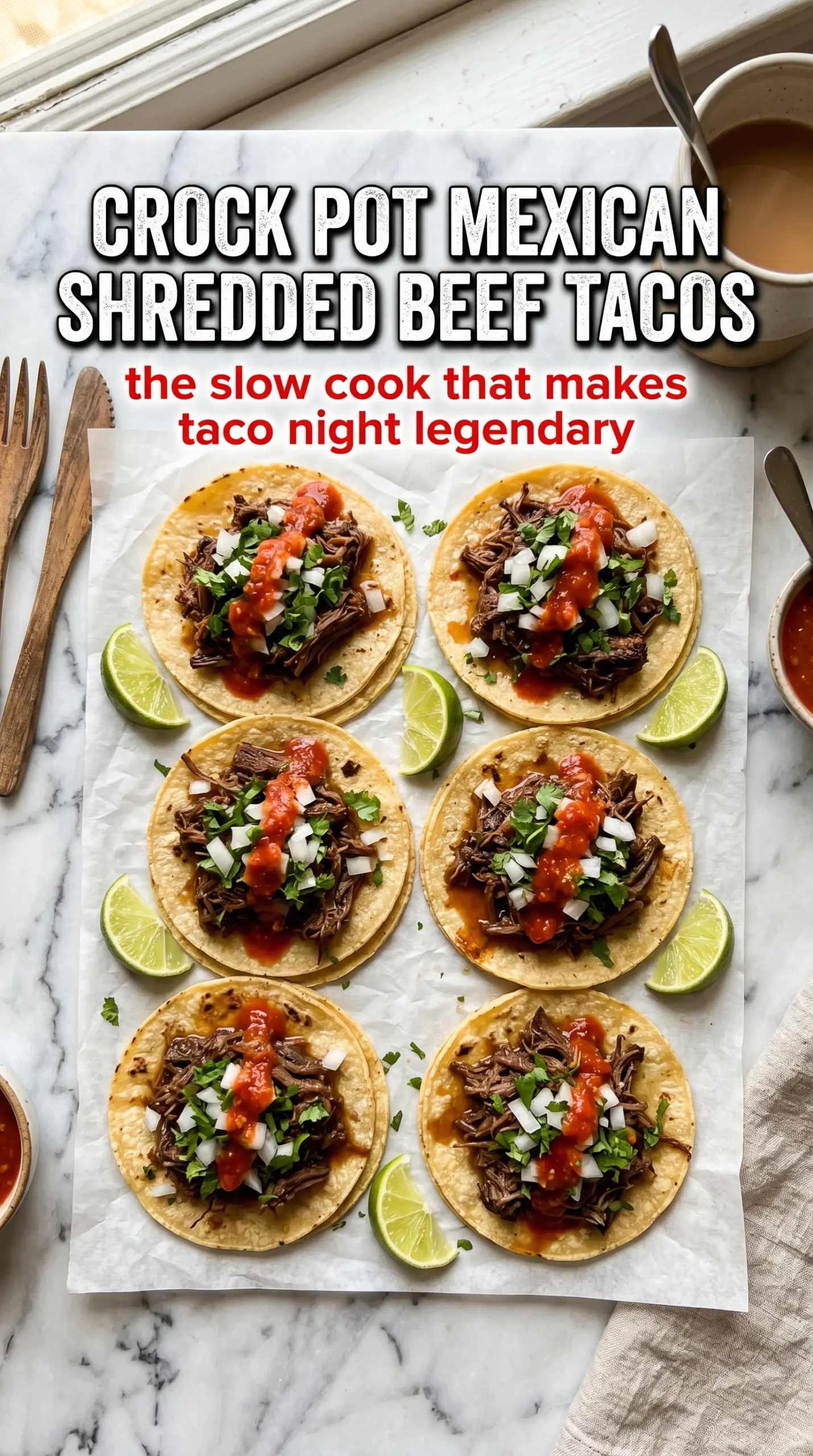 Crock Pot Mexican Shredded Beef Tacos tender shredded beef