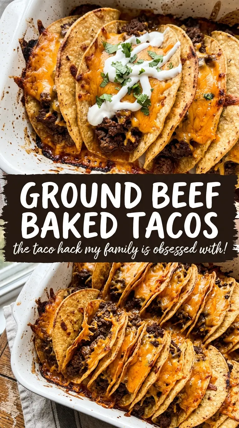 Ground Beef Baked Tacos crispy cheesy