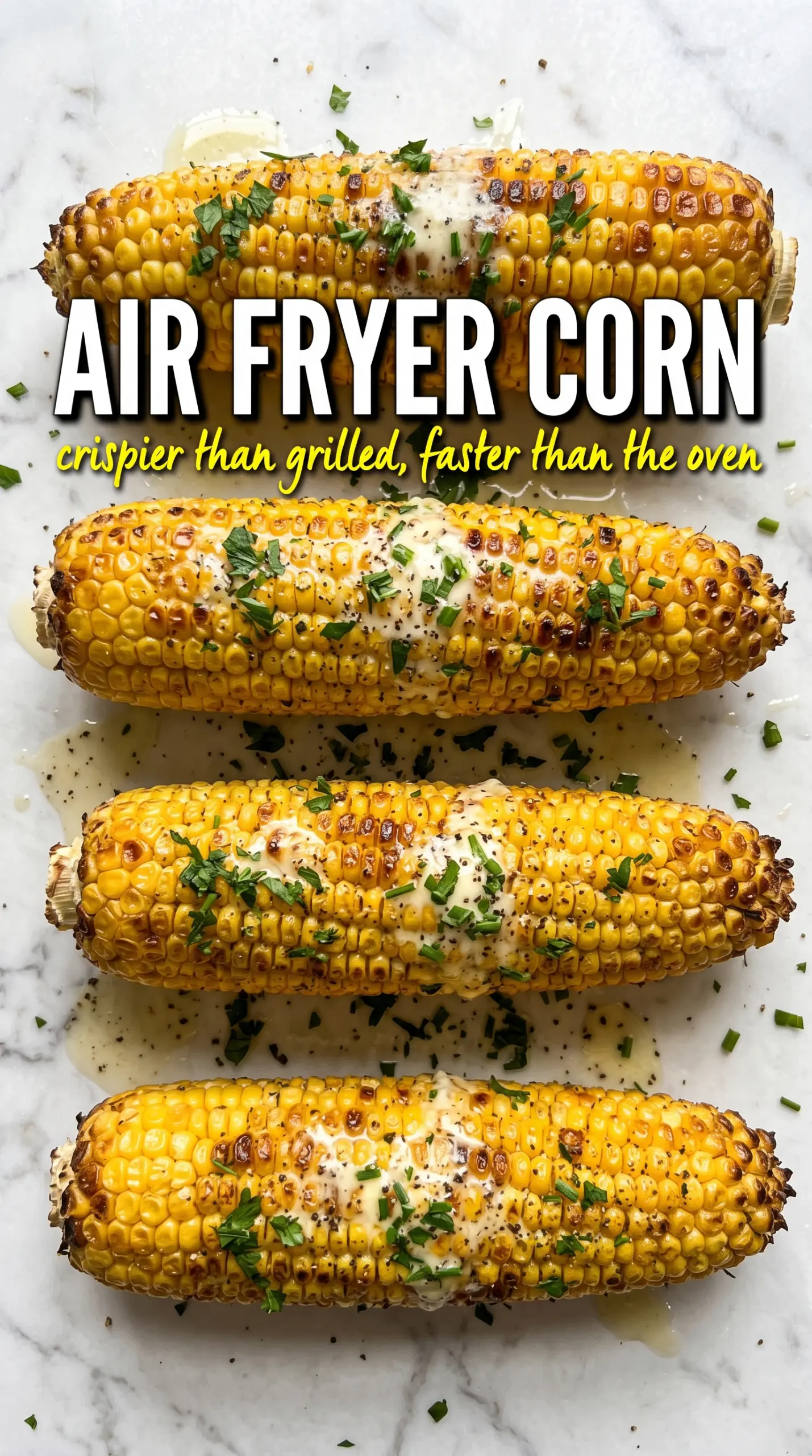 Air Fryer Corn on the Cob golden blistered