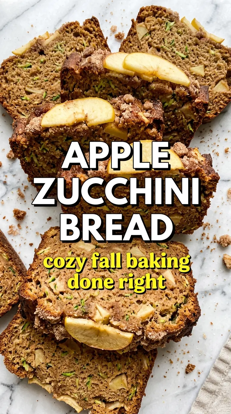 Apple zucchini bread with cinnamon sugar, tender crumb, golden top
