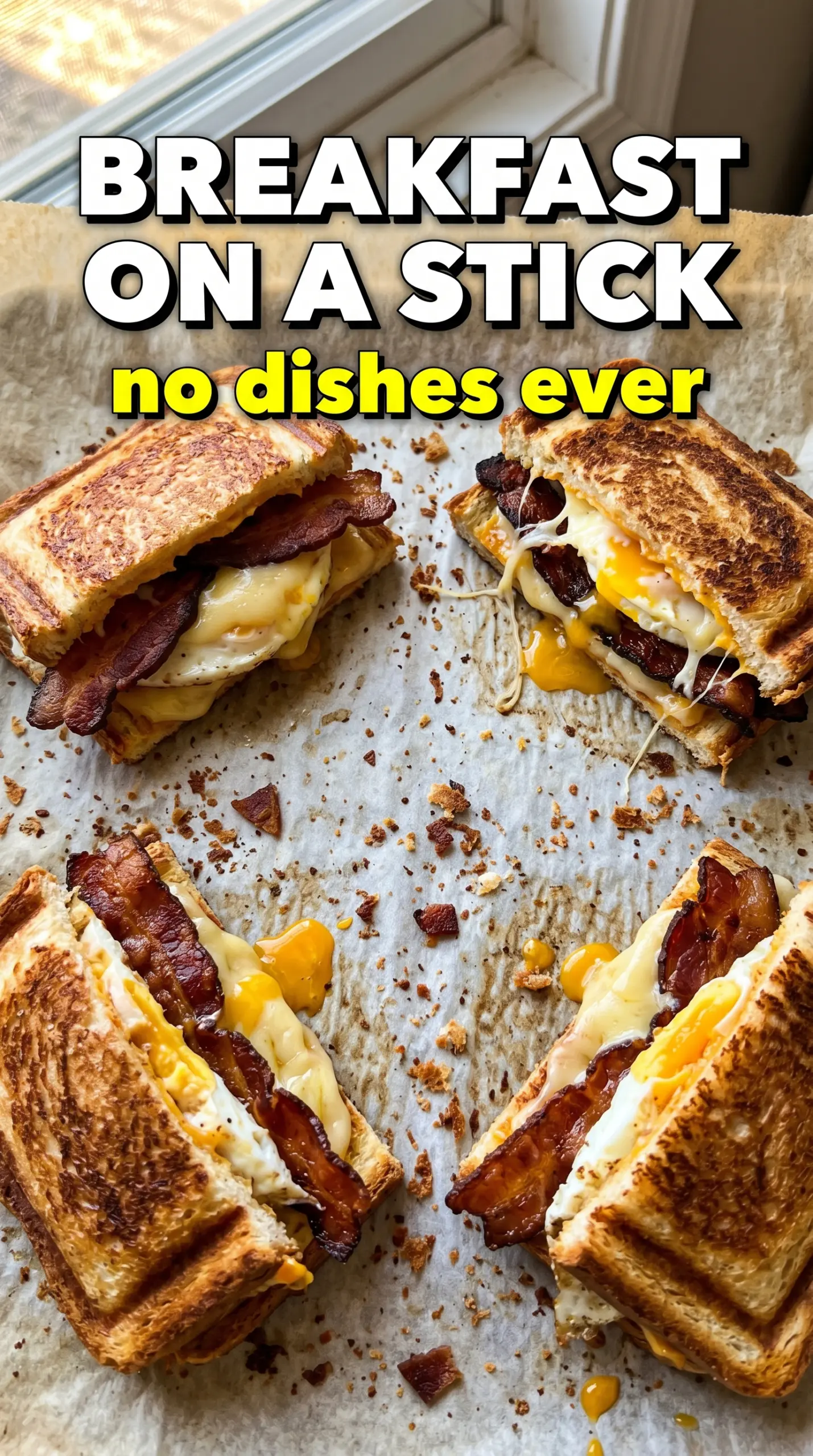 Bacon Pie Irons bacon egg cheese