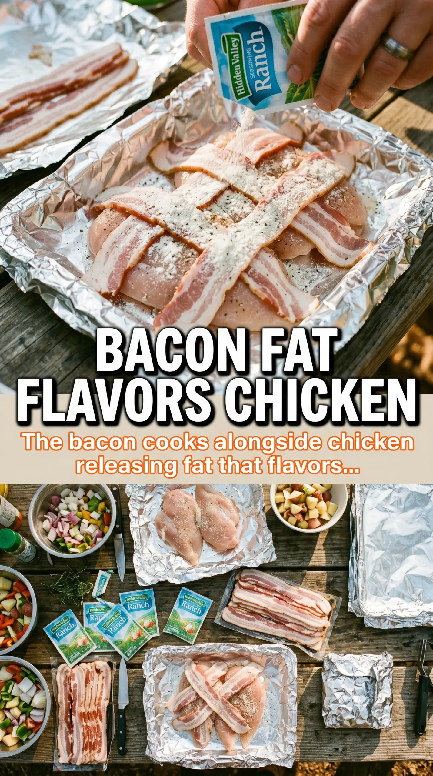 Bacon Ranch Chicken Foil Packets smoky cheesy juicy