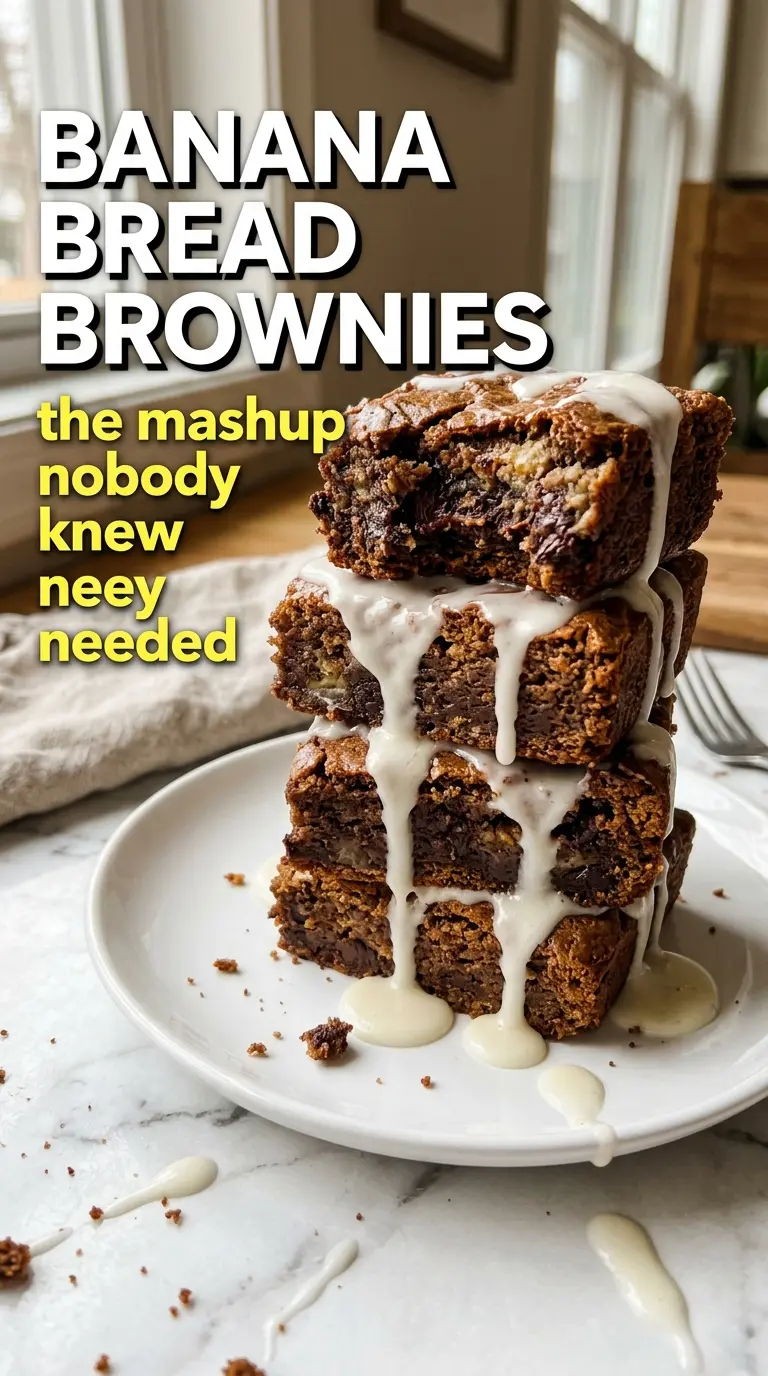 Banana Bread Brownies fudgy glazed