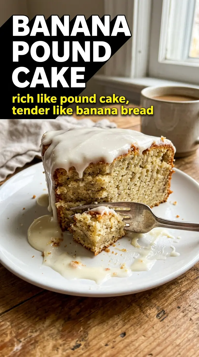 Banana Pound Cake dense buttery glaze