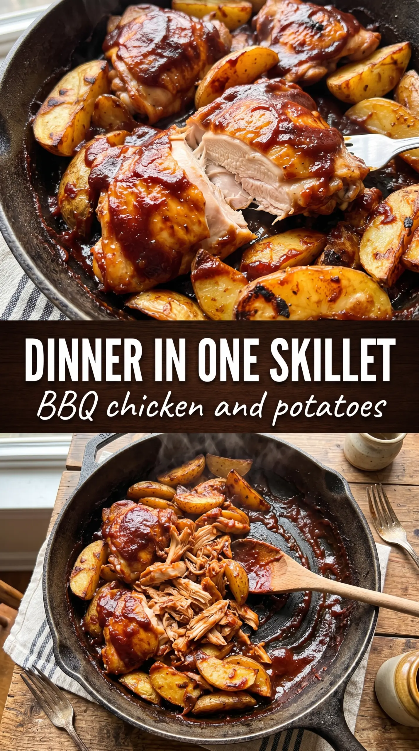 BBQ Chicken Potato Skillet smoky cheesy