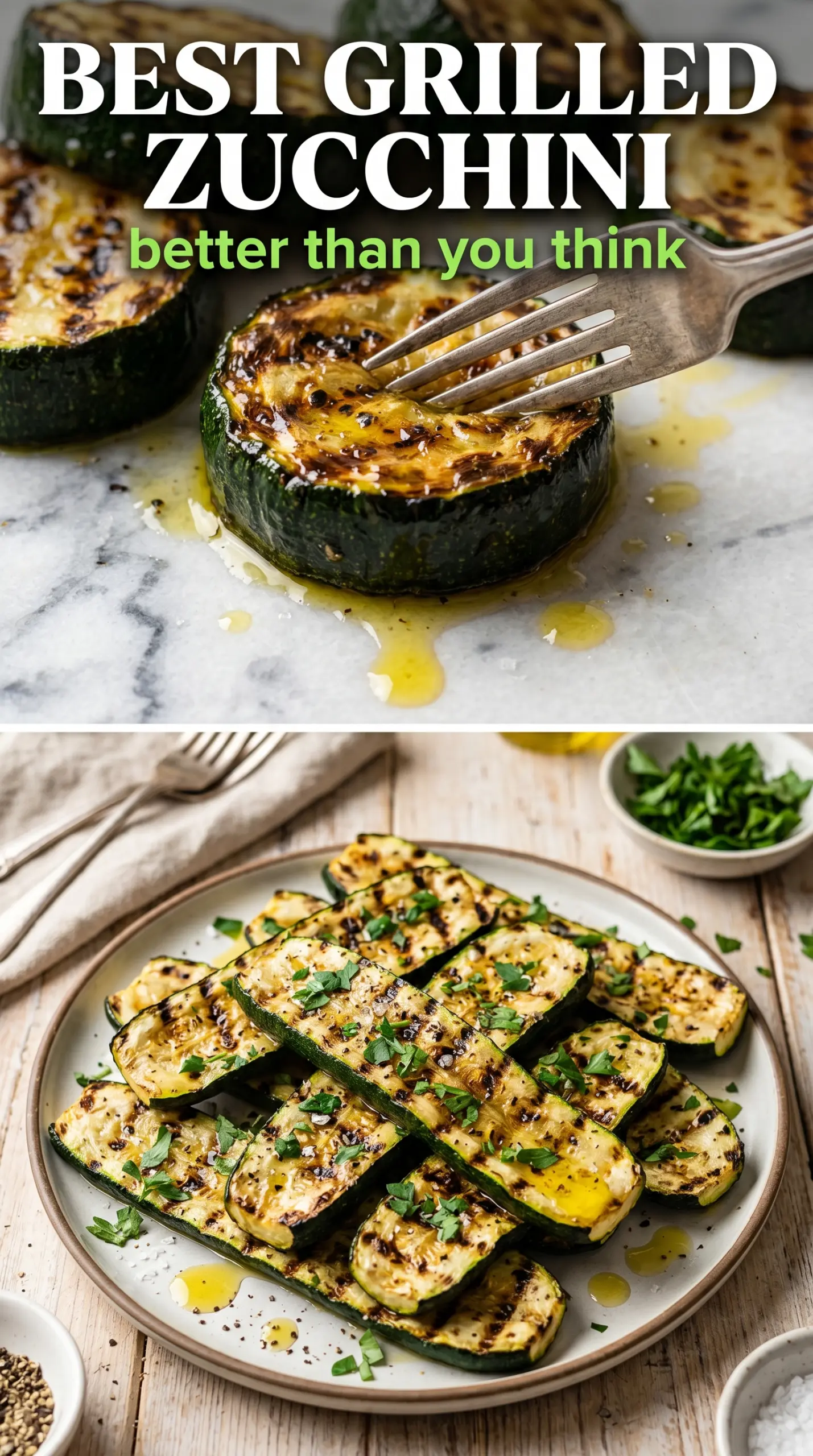 Best Grilled Zucchini charred garlicky herb-glazed