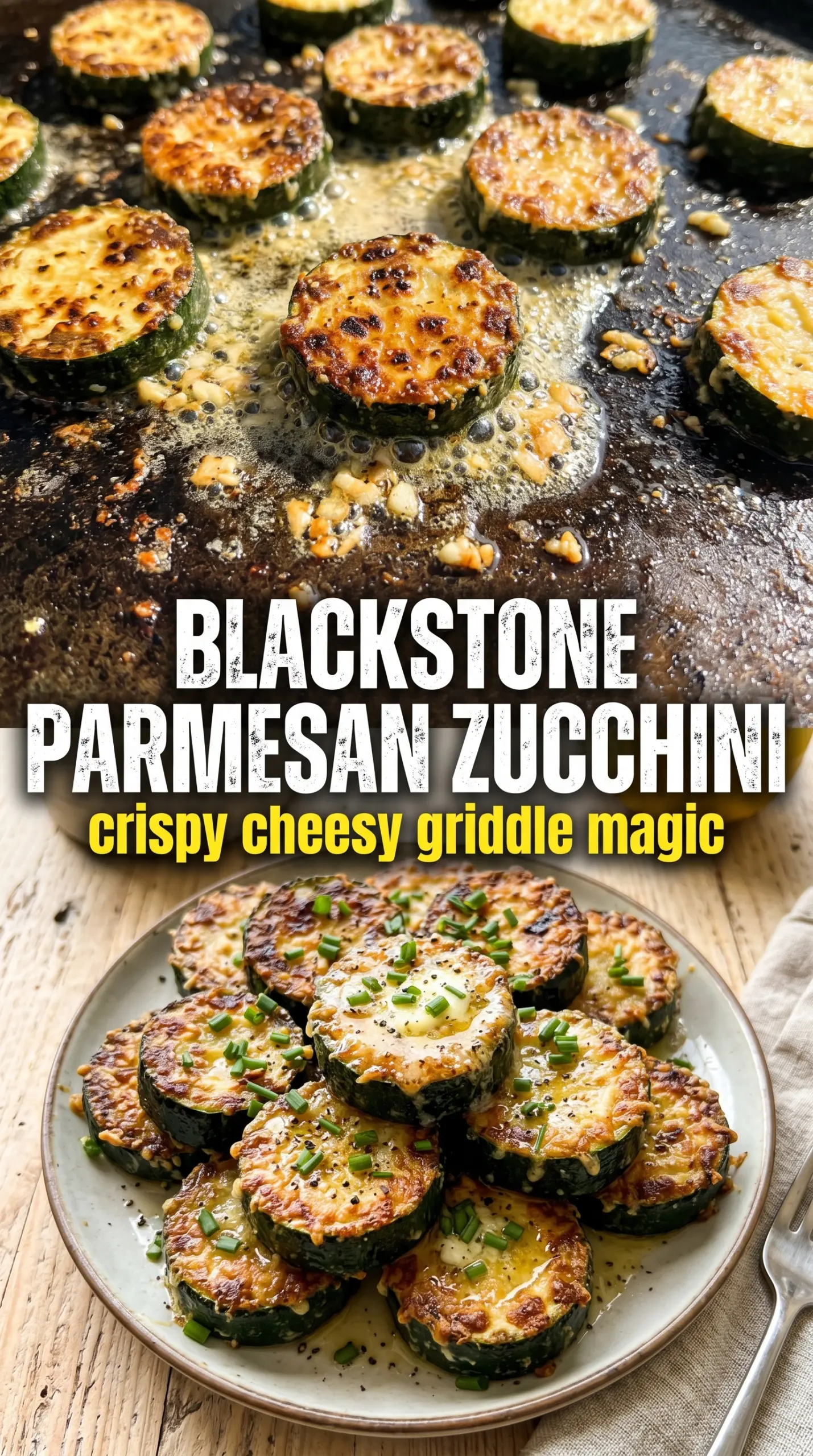 Blackstone Parmesan Zucchini golden caramelized cheesy