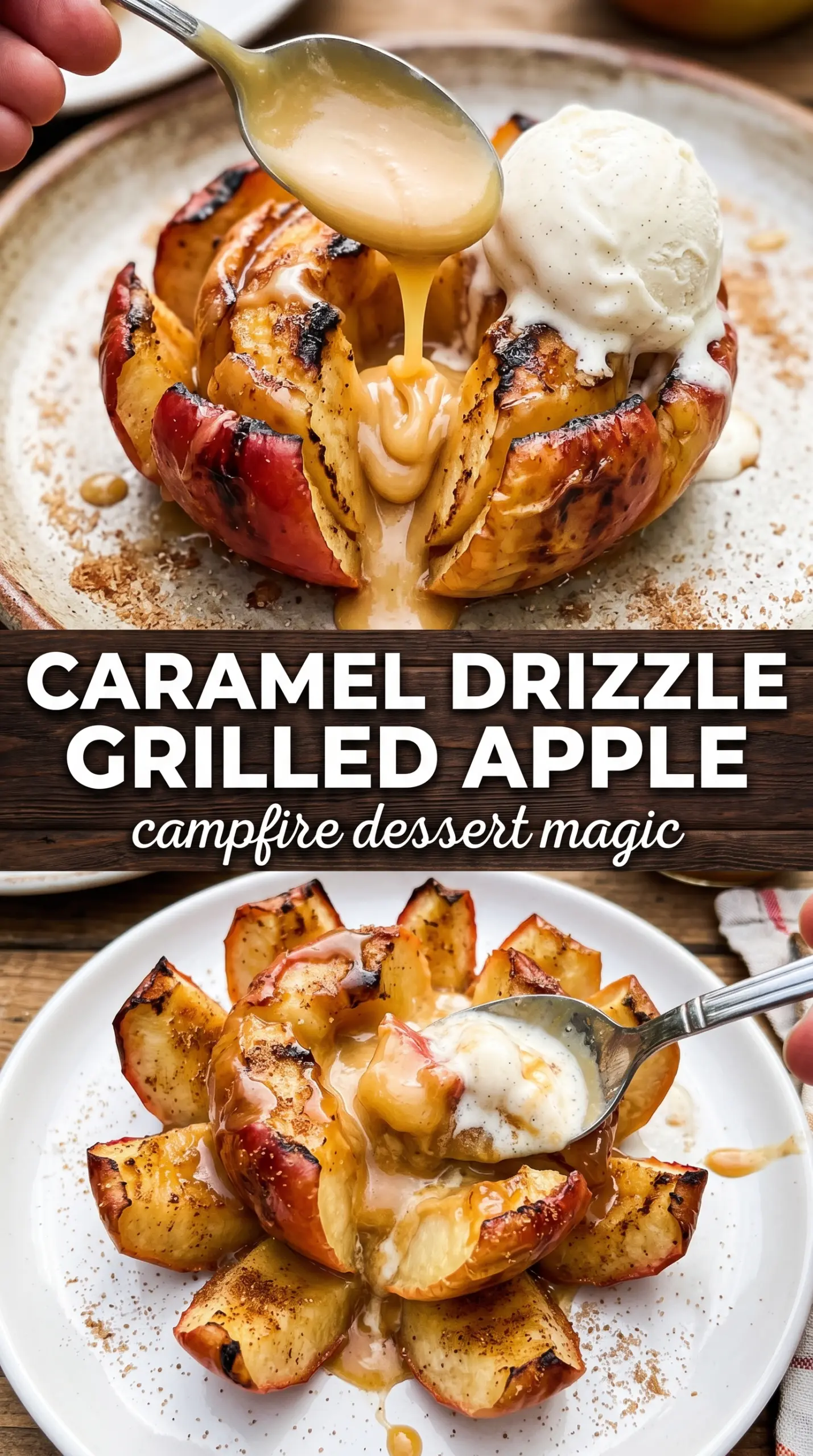 Bloomin' Grilled Apples cinnamon butter grilled fruit