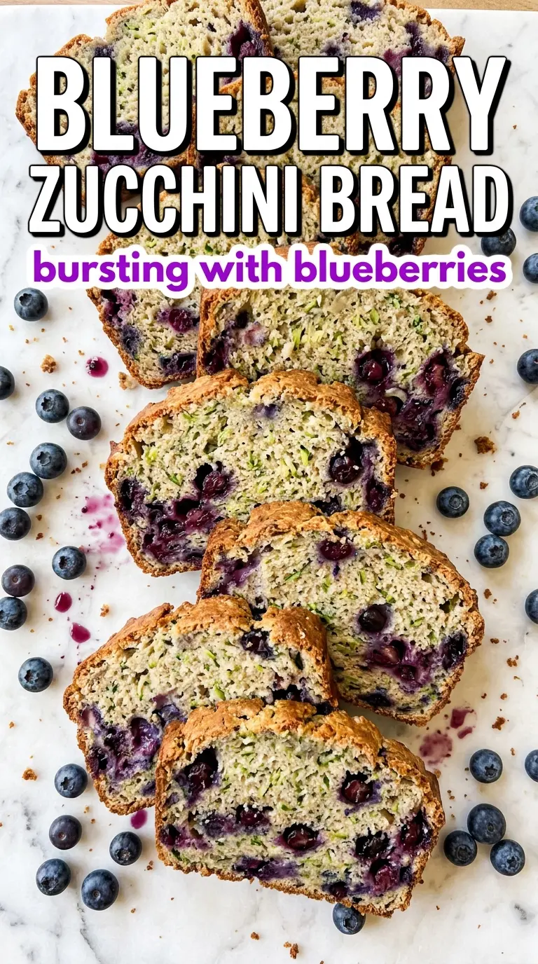 Blueberry Zucchini Bread, moist fruity loaf