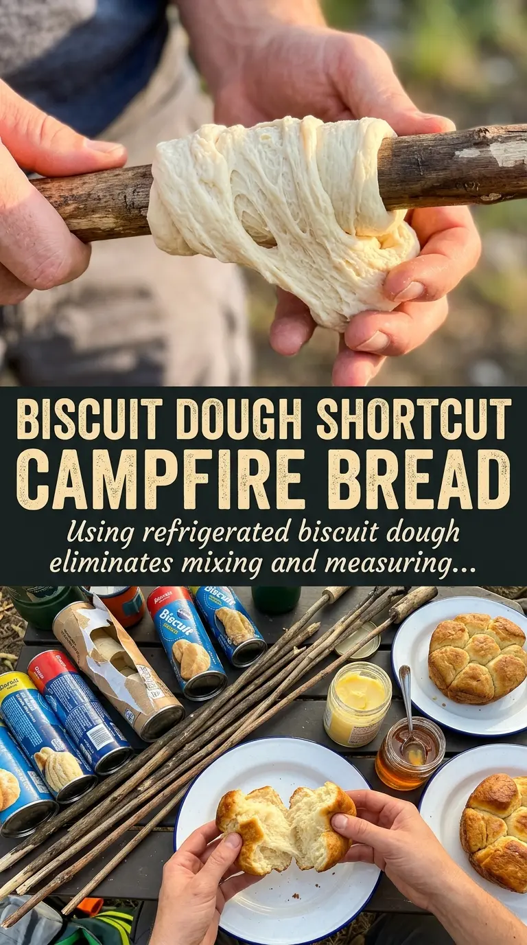 Campfire bread golden fluffy stick bread