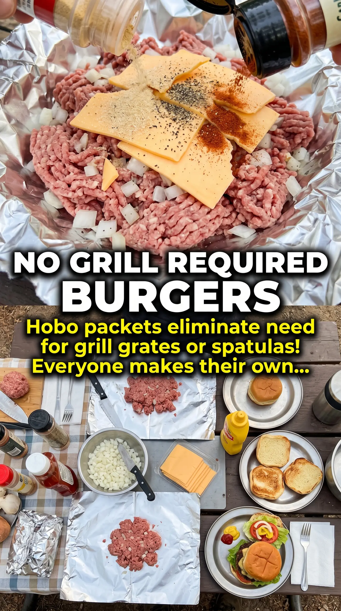 Campfire Cheeseburger Hobo Packets cheesy, hearty, foil packet