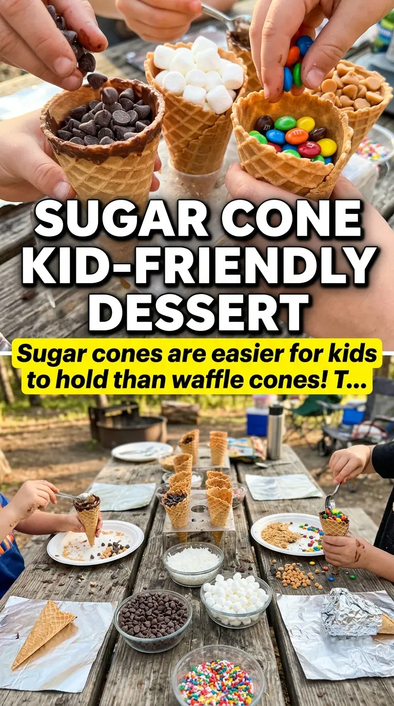 Campfire cones melty chocolate marshmallows