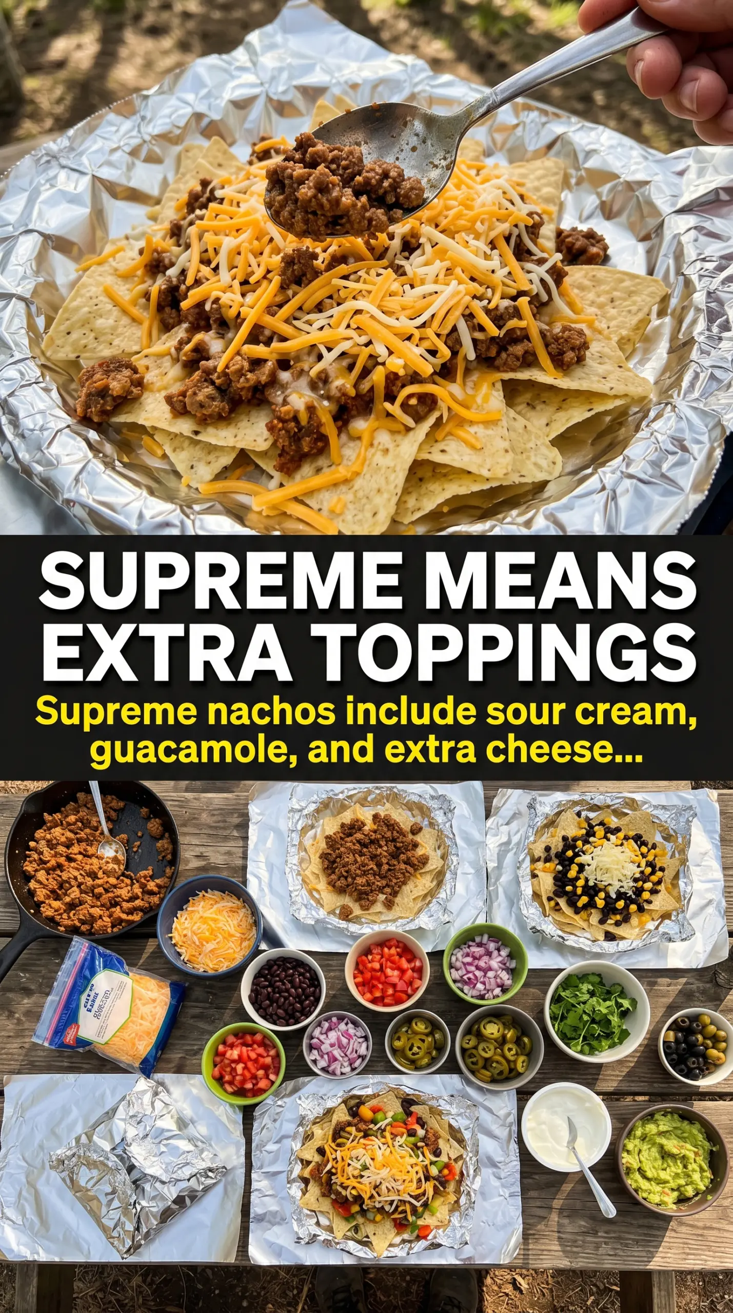 Campfire Nachos Supreme smoky cheesy loaded
