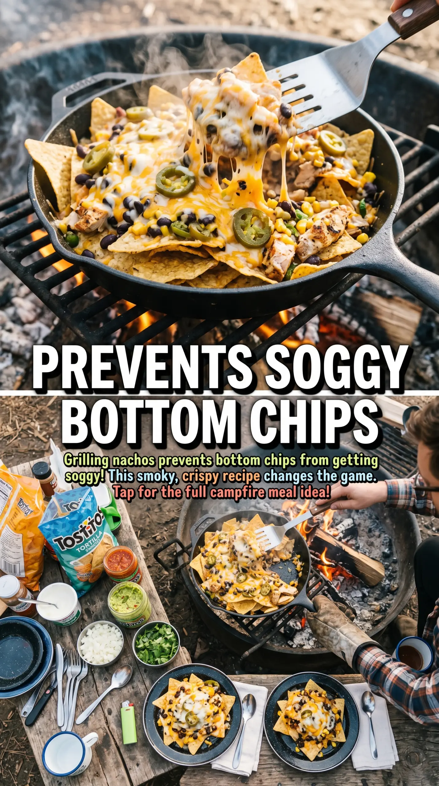 Camping Grilled Nachos smoky melty campfire