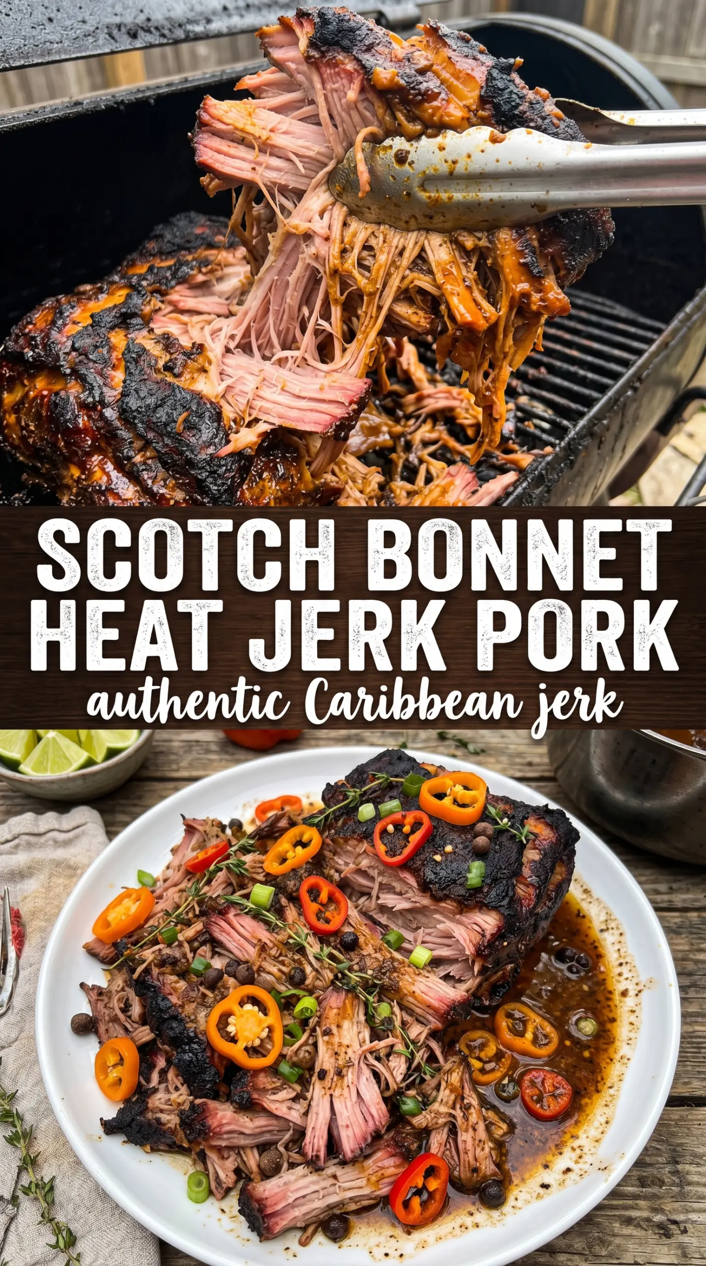 Caribbean Jerk Smoked Pork smoky spicy pulled pork