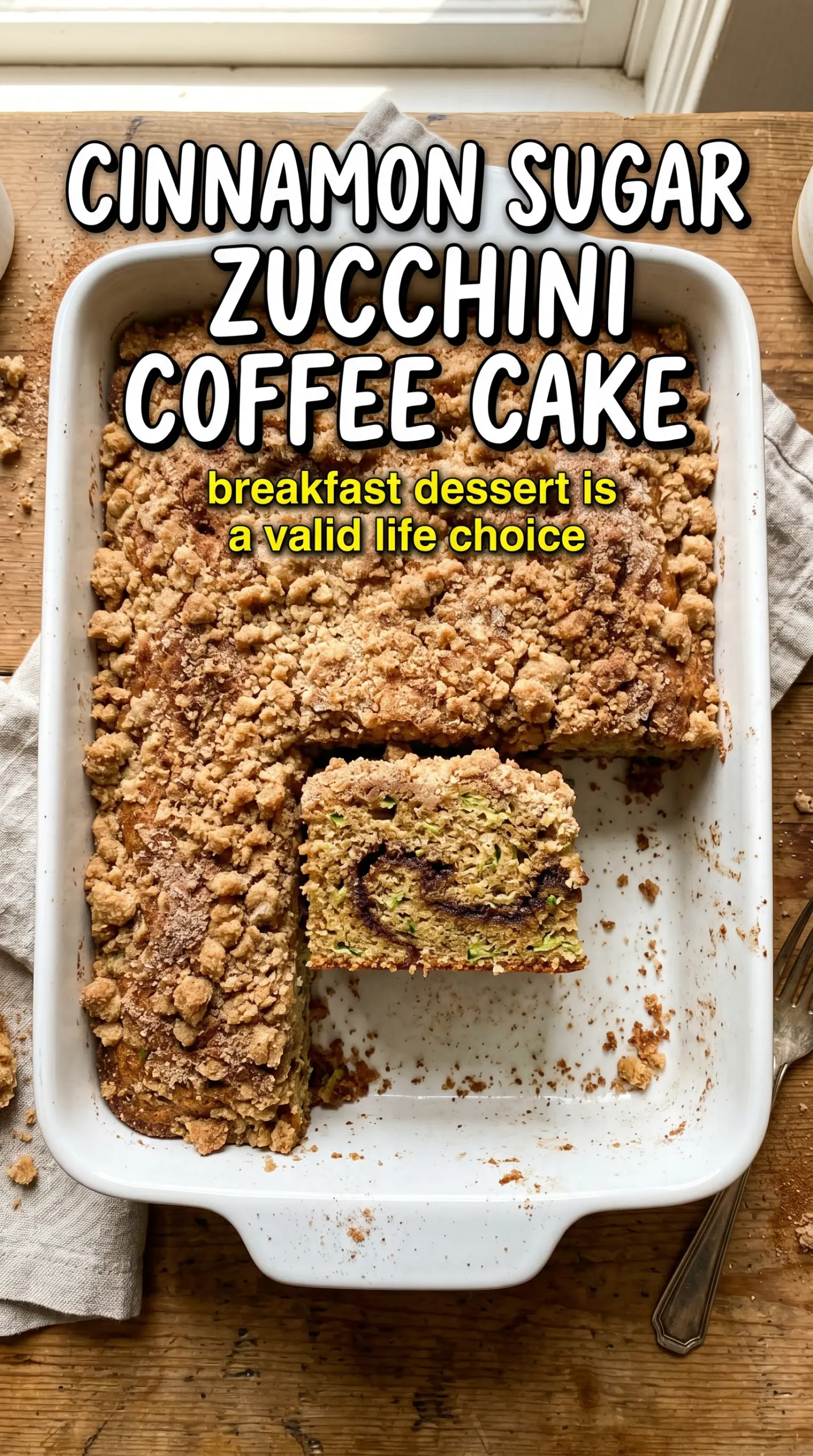 Cinnamon Sugar Zucchini Coffee Cake streusel-topped tender crumb