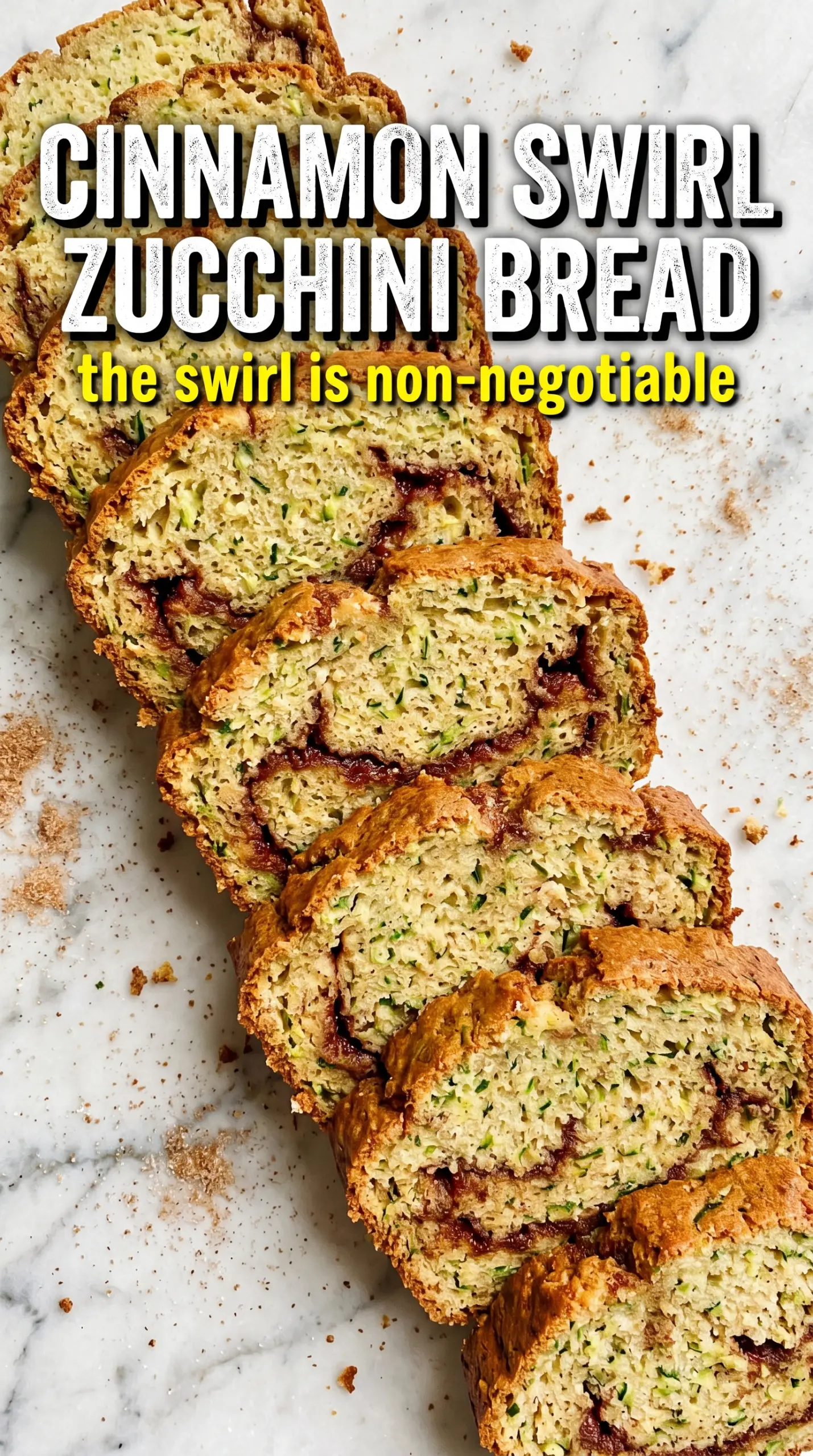 Cinnamon Swirl Zucchini Bread, cinnamon ribbon, quick bread