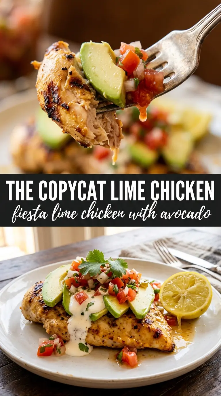 Fiesta Lime Chicken with Avocado lime-marinated chicken fresh toppings