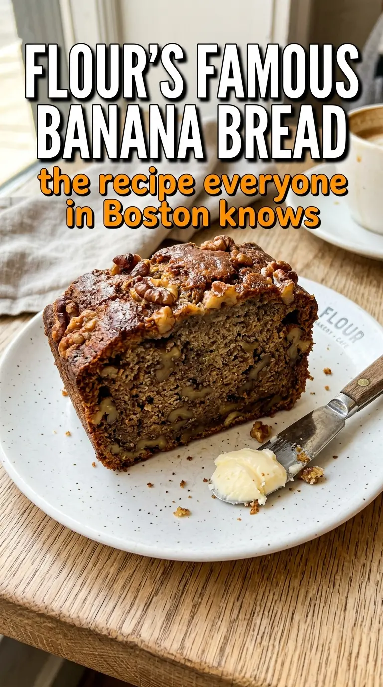 Flour's Famous Banana Bread, bakery-style, walnut topping