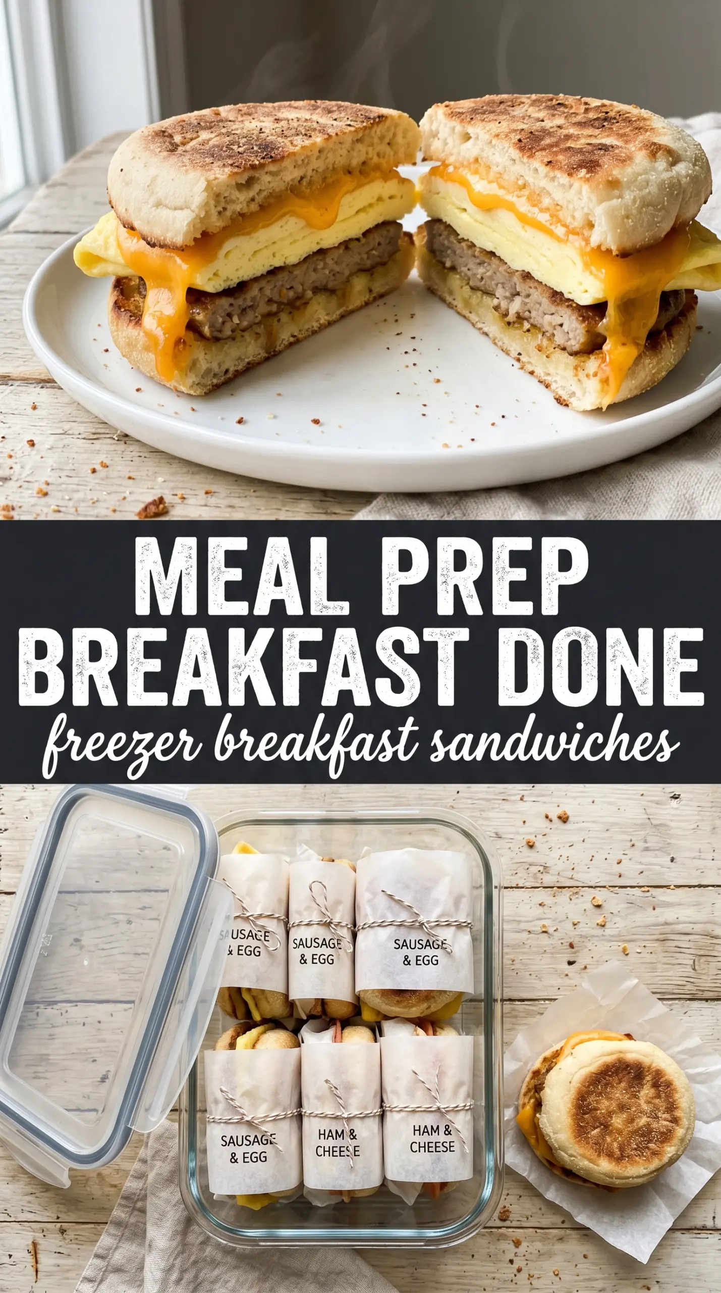 Freezer Breakfast Sandwiches melty make-ahead