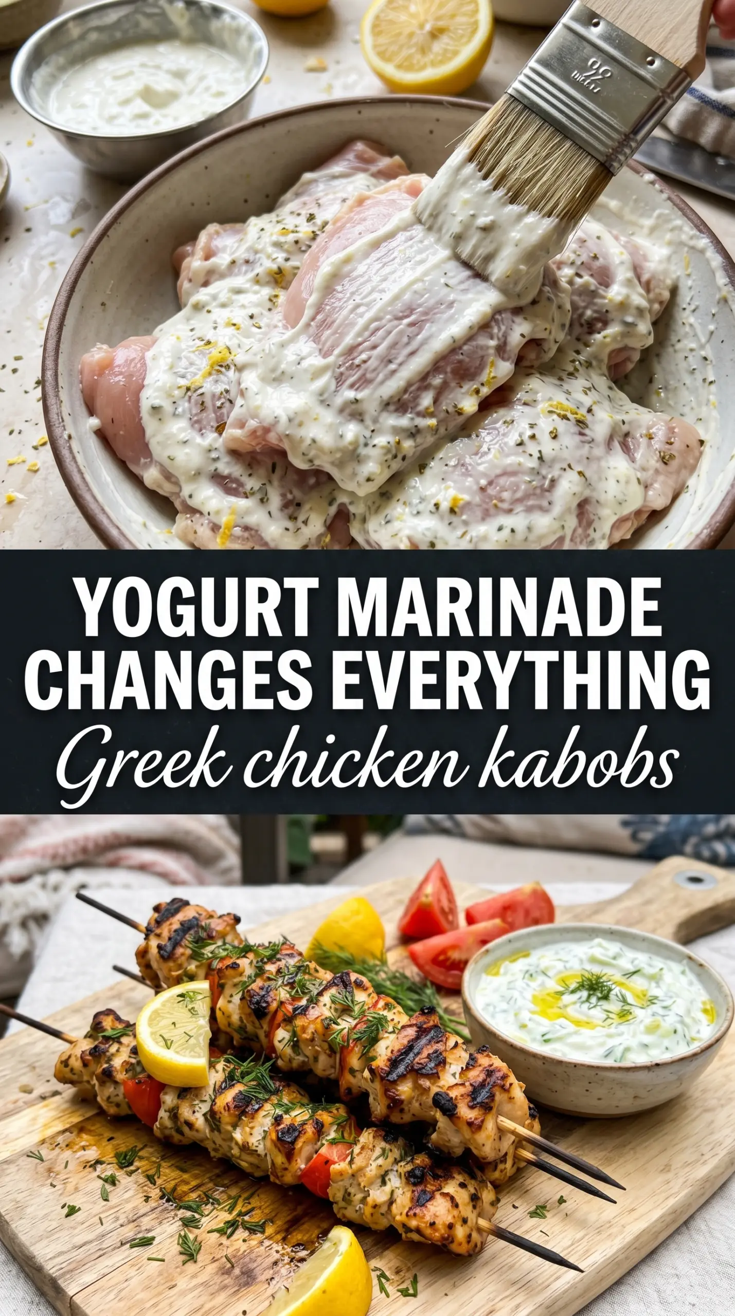 Greek Chicken Kabobs smoky lemon herb