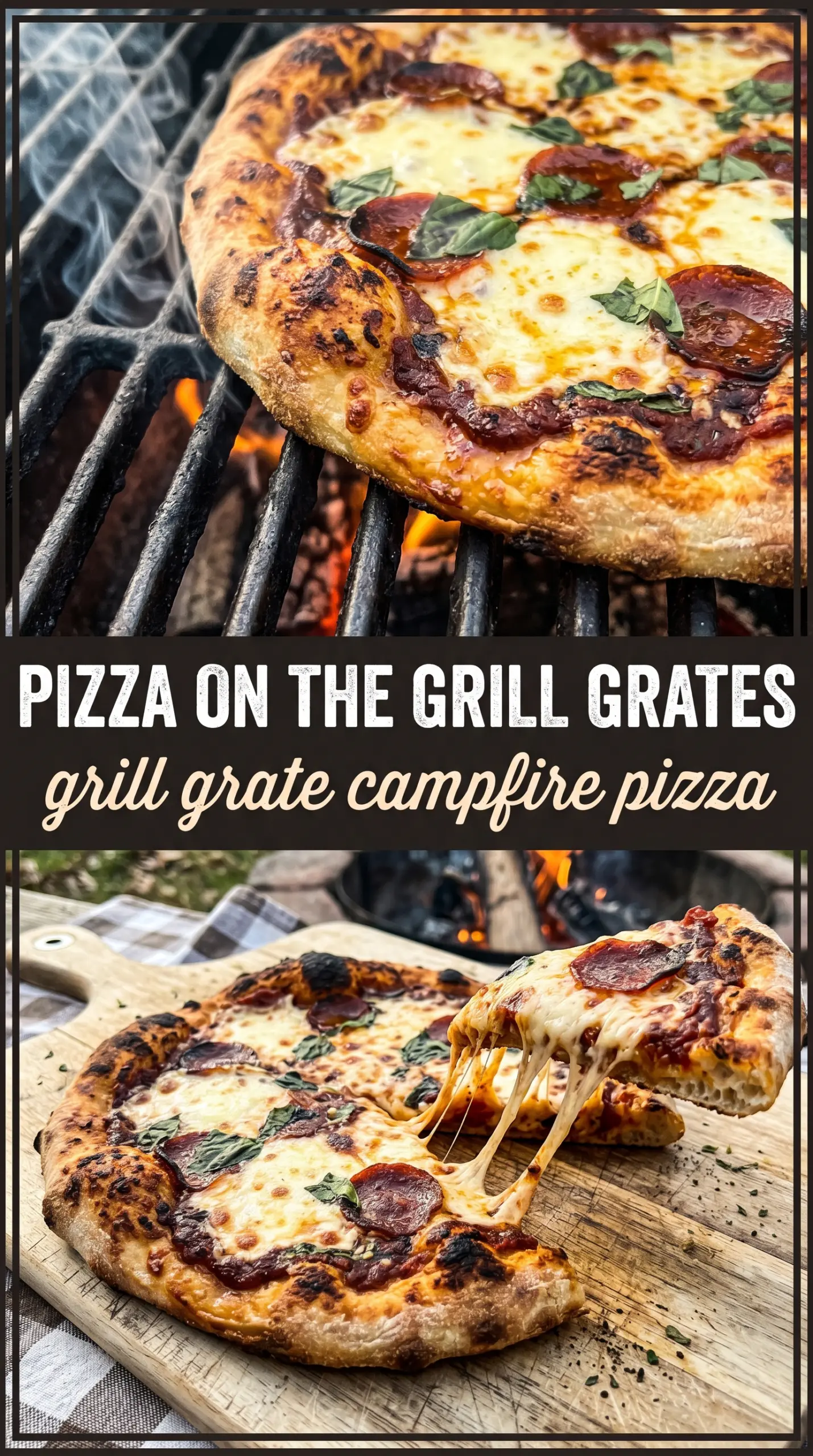 Grilled Campfire Pizza charred cheesy smoky