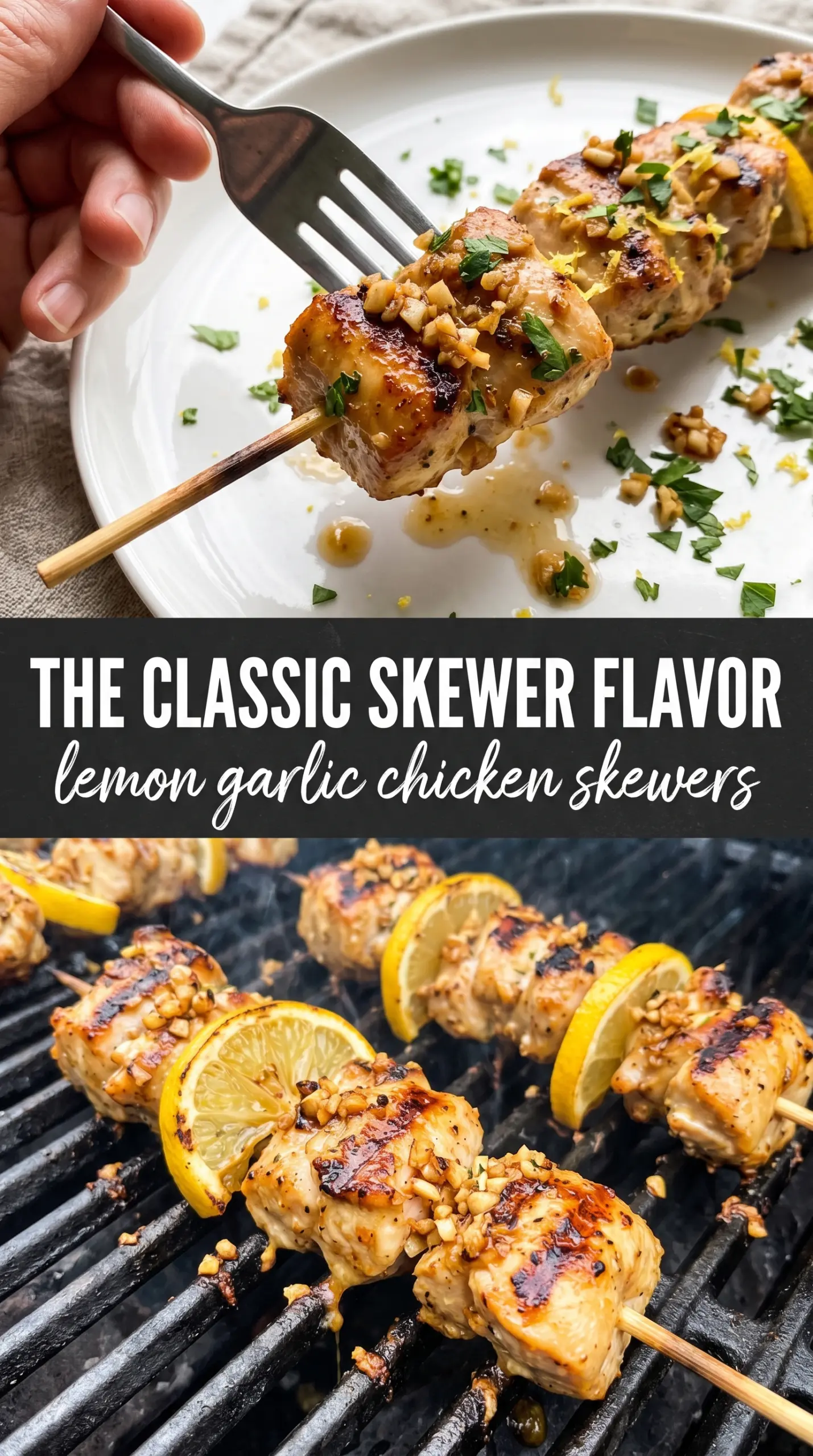 Grilled Lemon Garlic Chicken Skewers juicy charred zesty