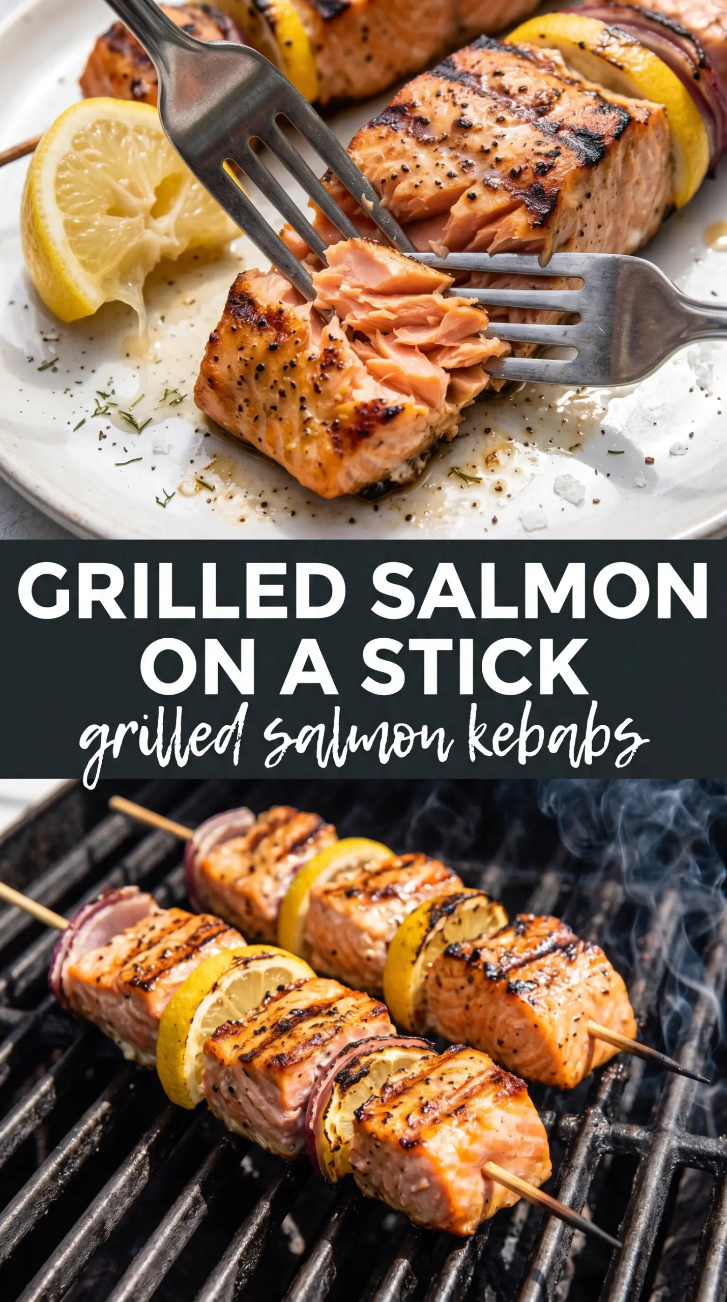 Grilled Salmon Kebabs lemon-herb colorful