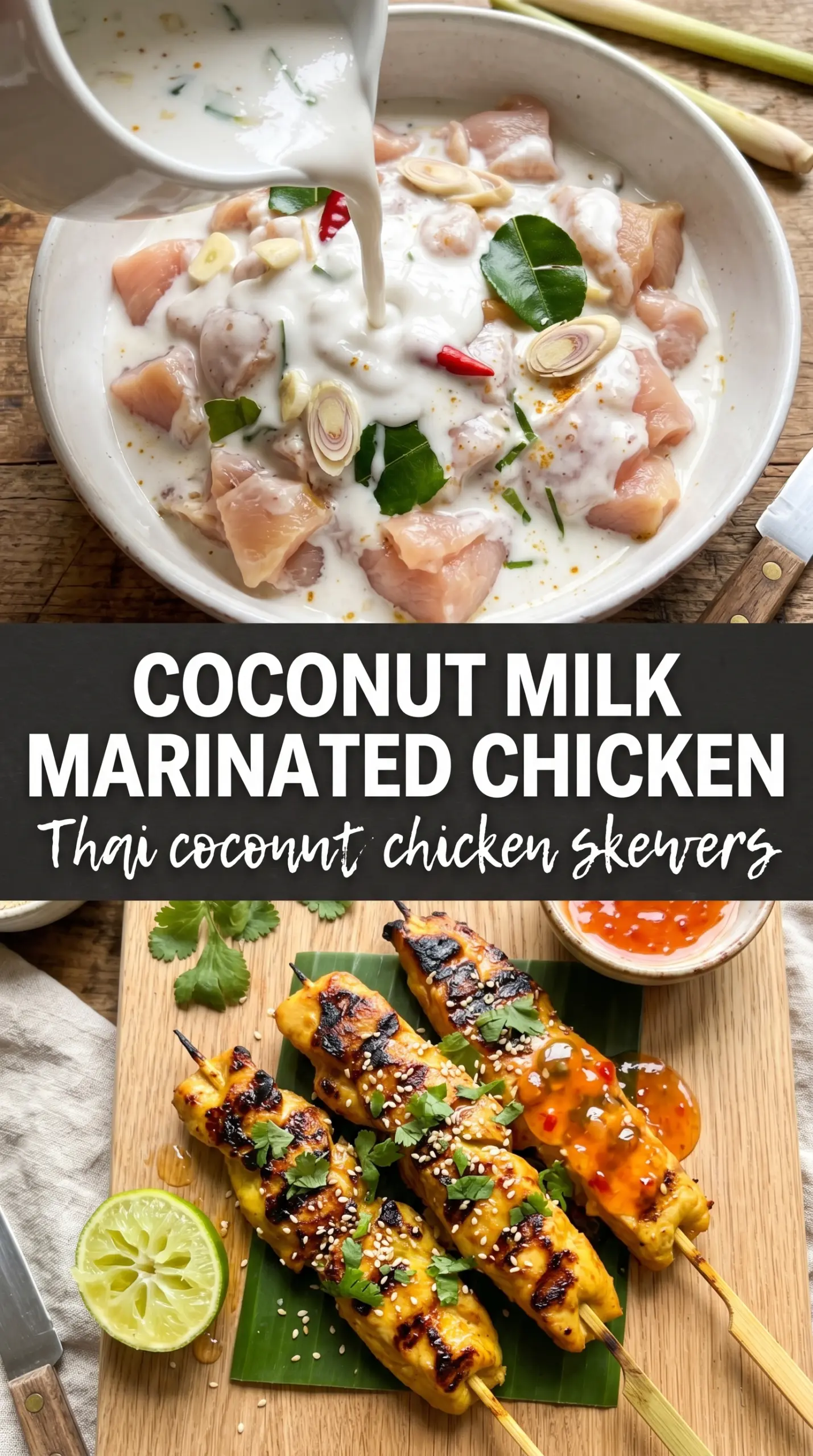 Grilled Thai Coconut Chicken Skewers smoky coconut-lemongrass
