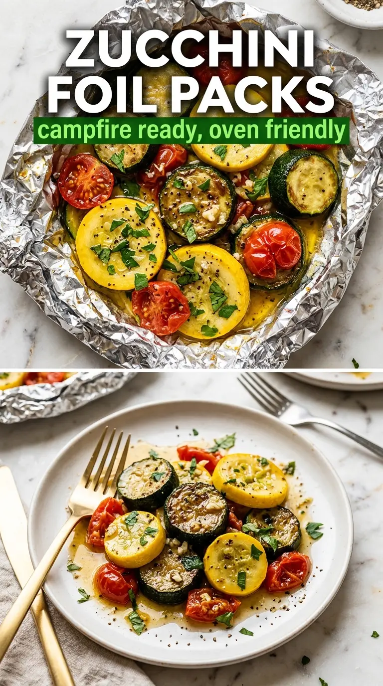 Grilled zucchini foil packs tender garlicky