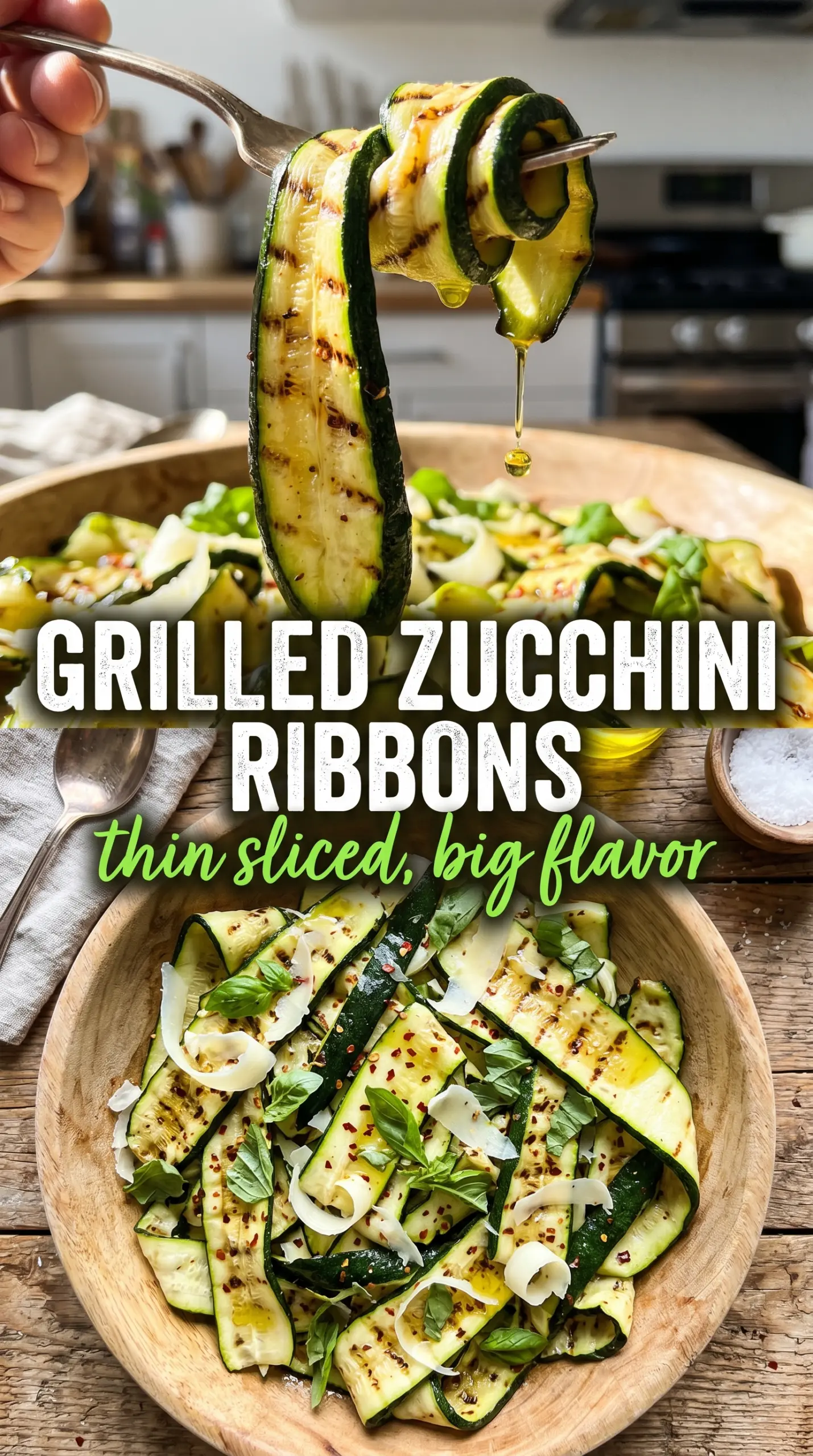 Grilled zucchini ribbons lemon herb elegant