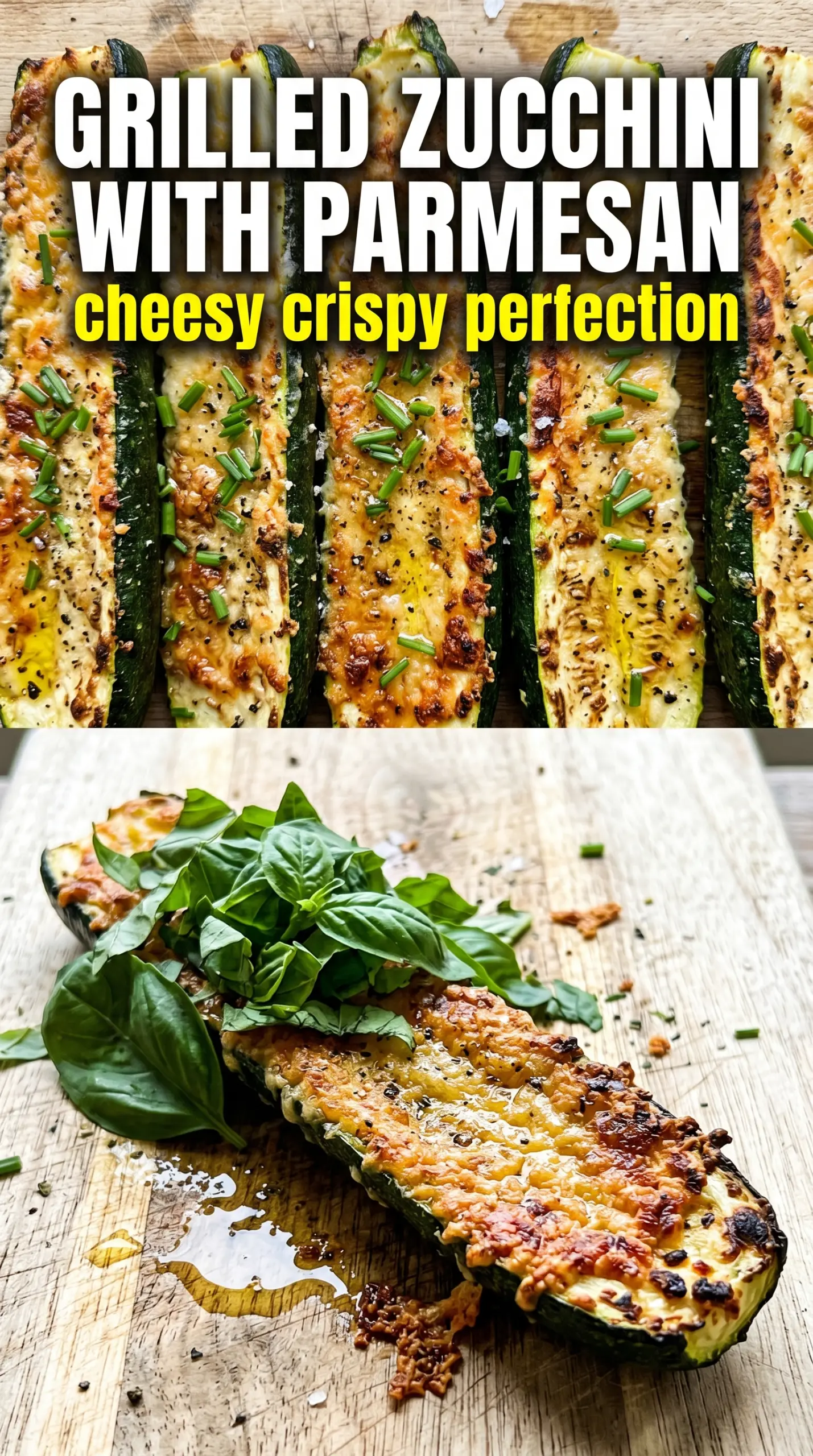 Grilled Zucchini with Parmesan charred cheesy