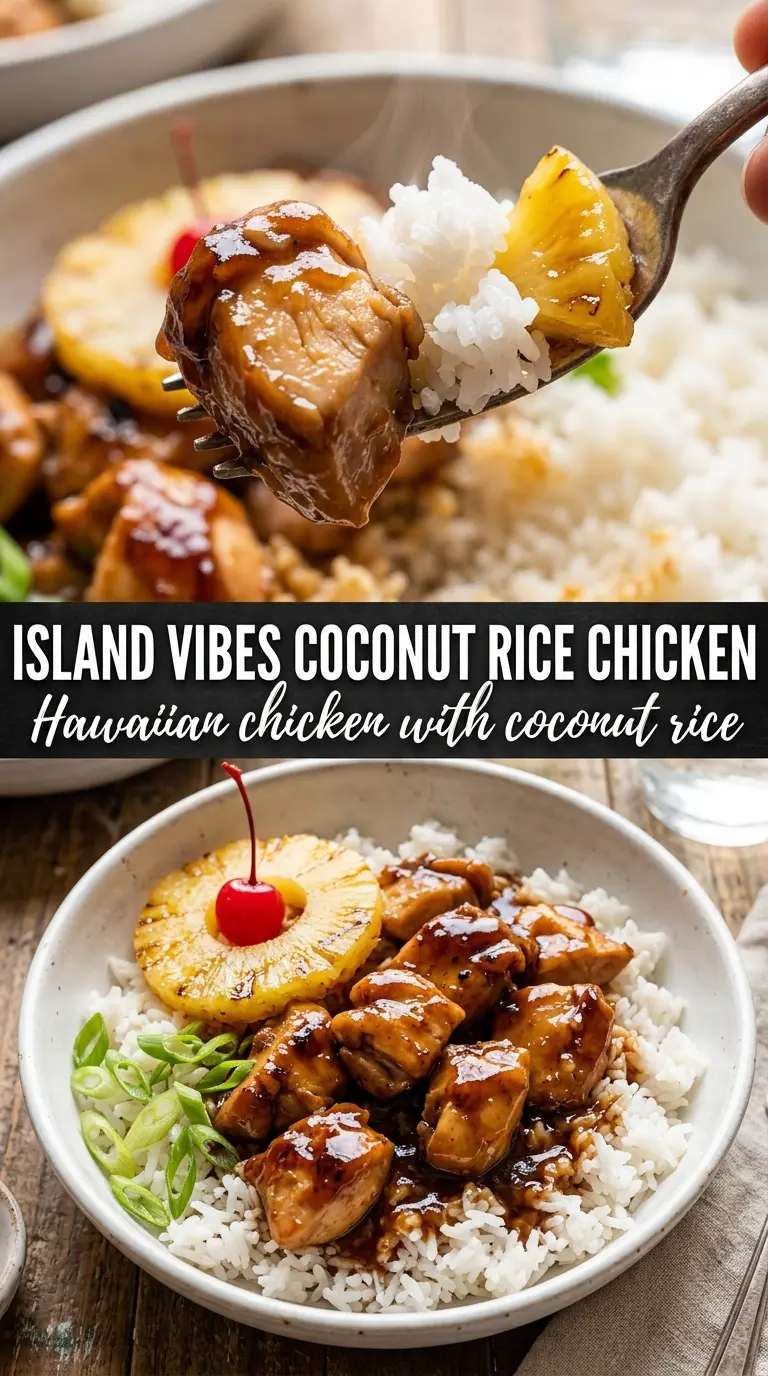 Hawaiian Chicken with Coconut Rice grilled pineapple glossy teriyaki