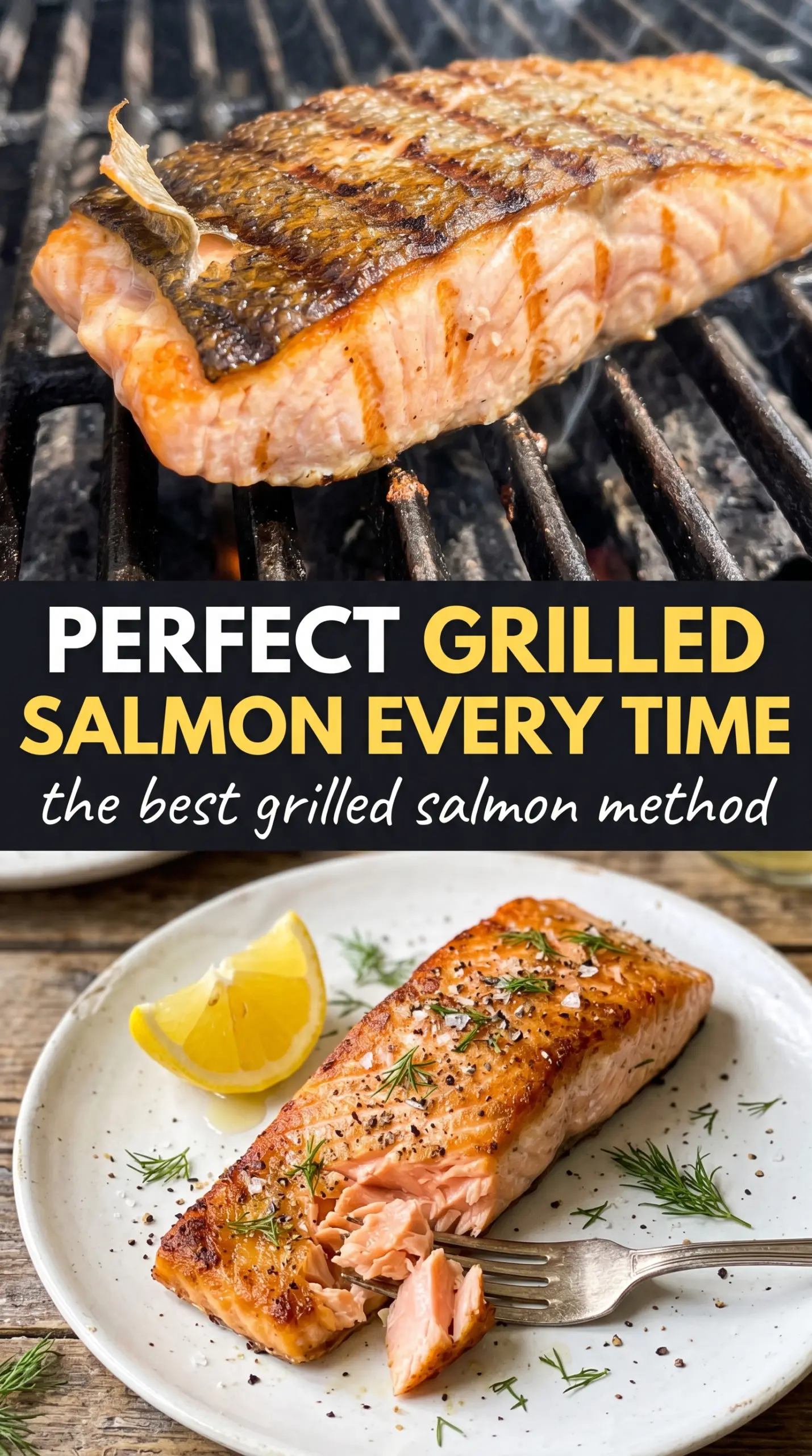 grilled salmon crispy skin lemon dill