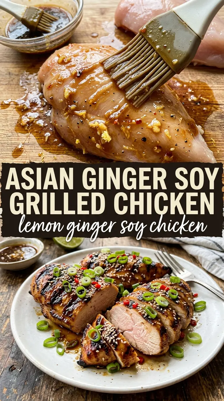 Lemon Ginger Soy Marinated Grilled Chicken bright aromatic