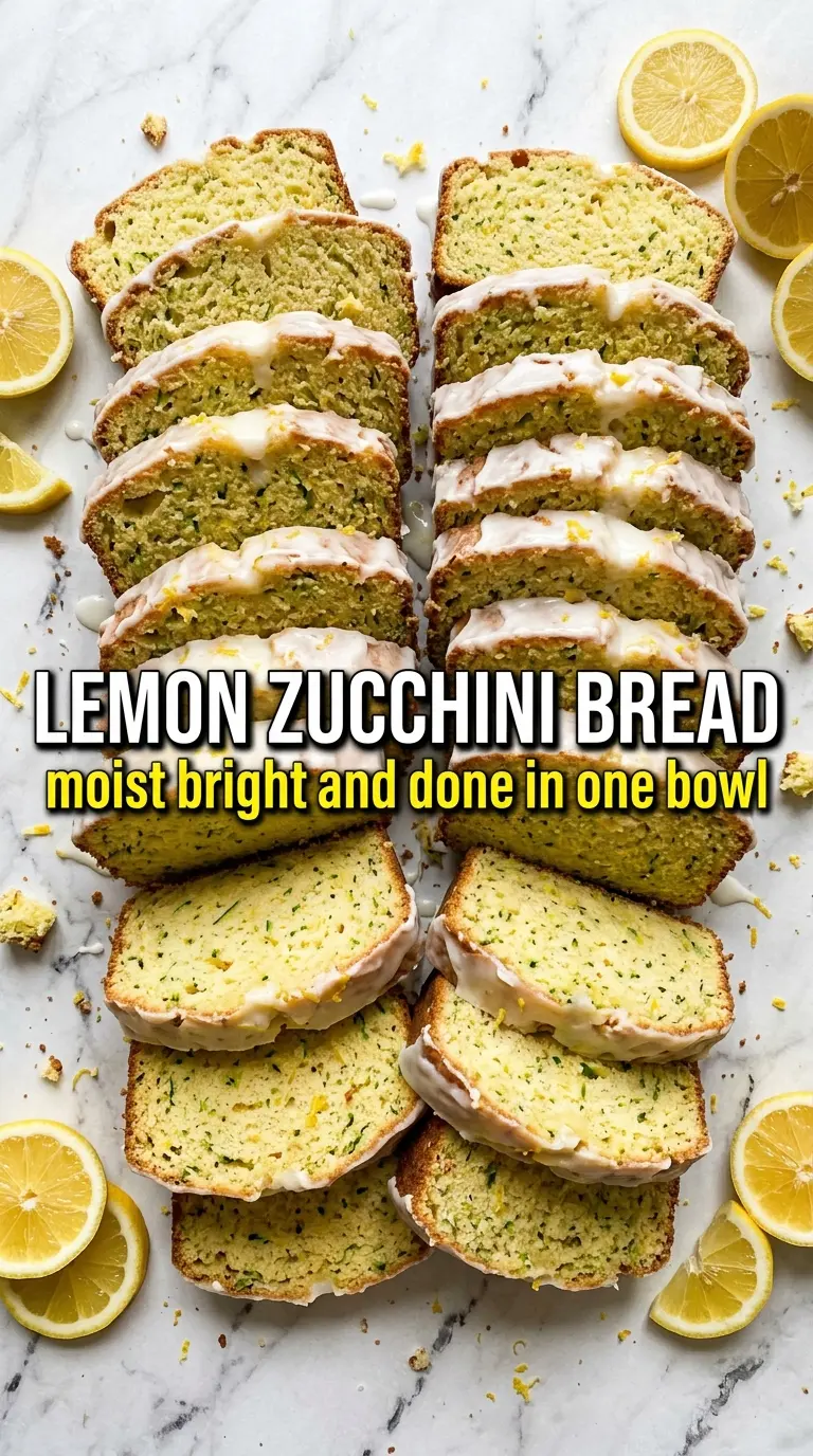 Lemon zucchini bread moist glazed loaf